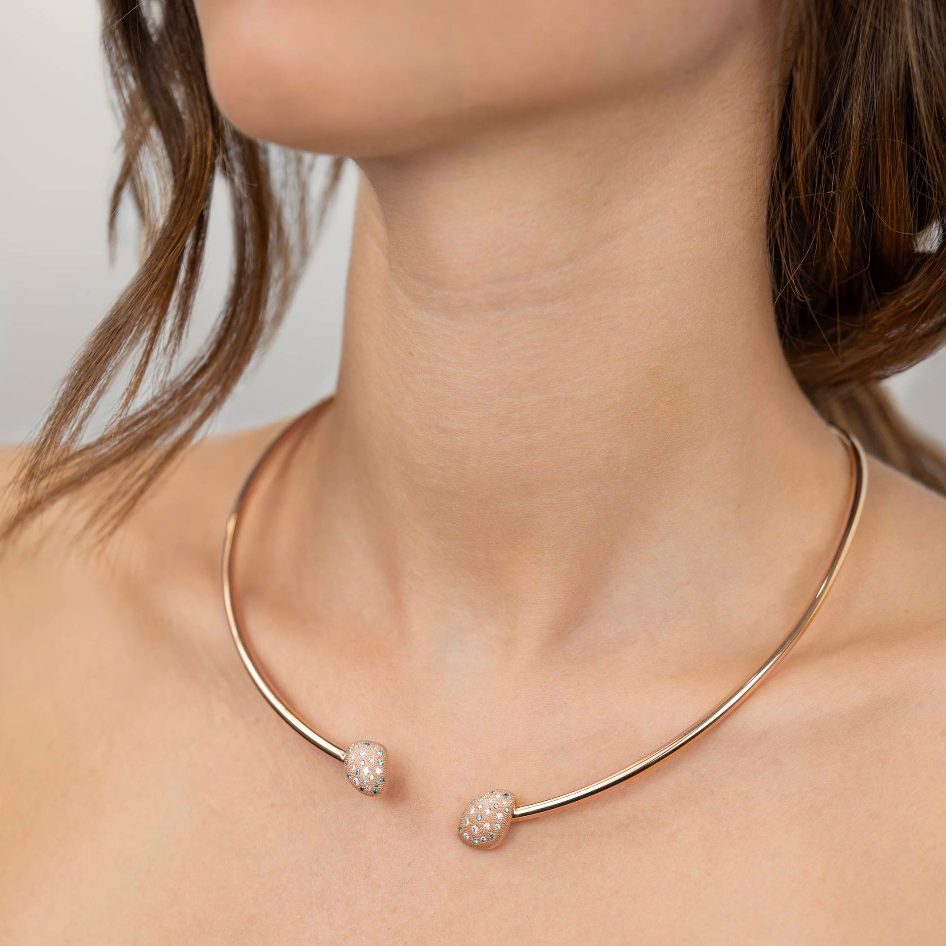 ASTRUA Collana Mykonos, Oro Rosa, Diamanti  MI6CN5PDBD2
