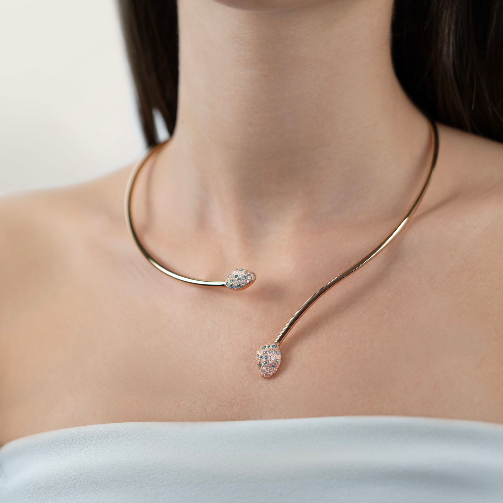 ASTRUA Collana Mykonos, Oro Rosa, Diamanti  MI6CNL5PDBD2