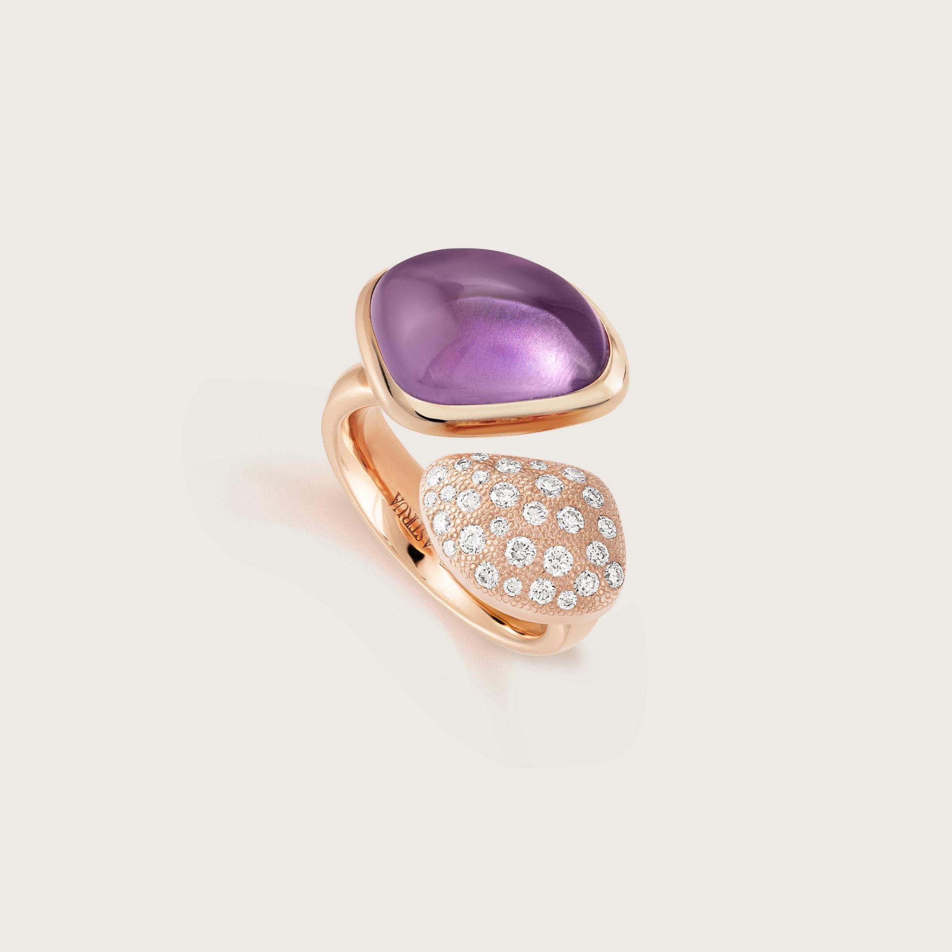 ASTRUA Anello Mykonos, Oro Rosa, Ametista, Diamanti  MII15PDCAM.SM