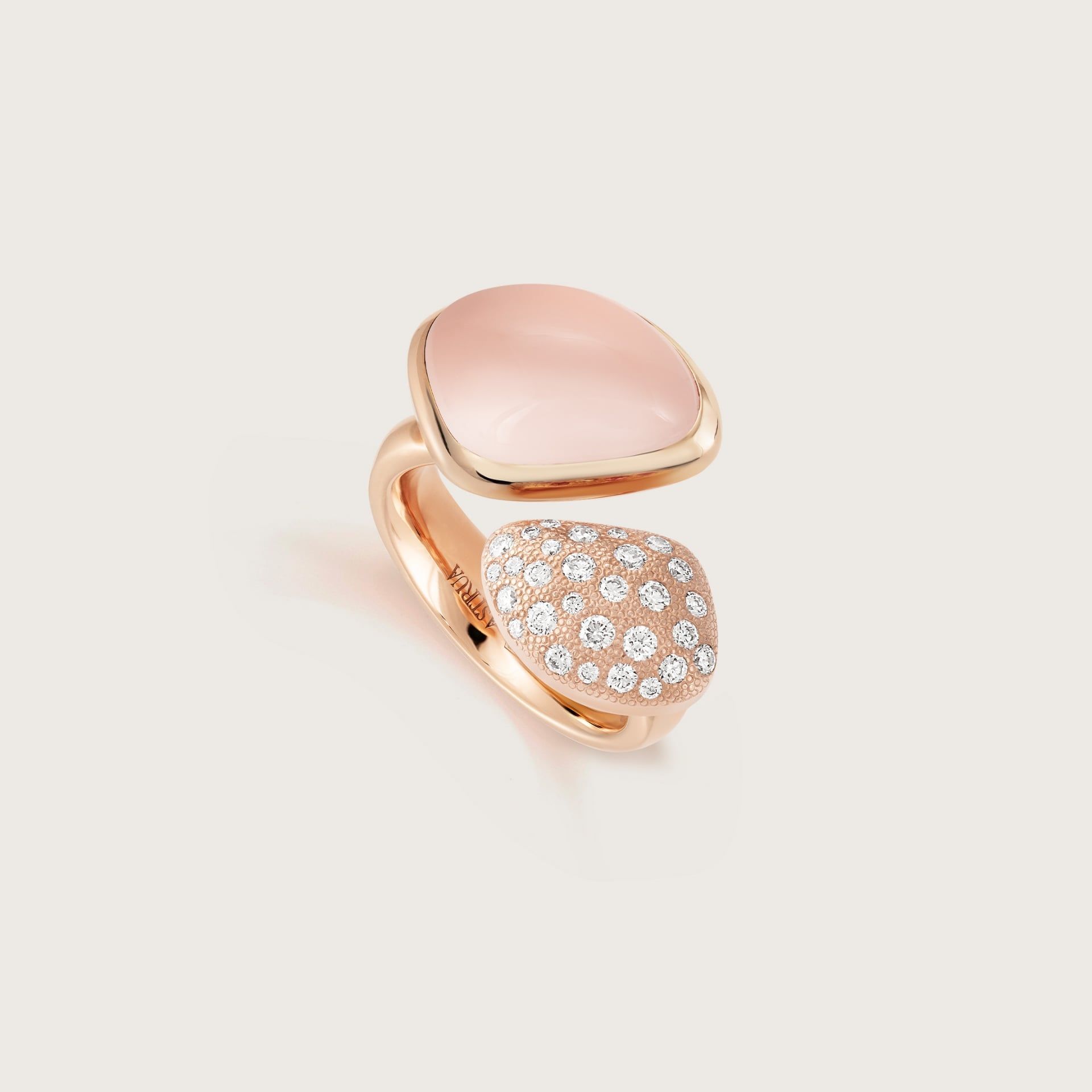 ASTRUA Anello Mykonos, Oro Rosa, Quarzo, Diamanti  MII15PDCQR.SM
