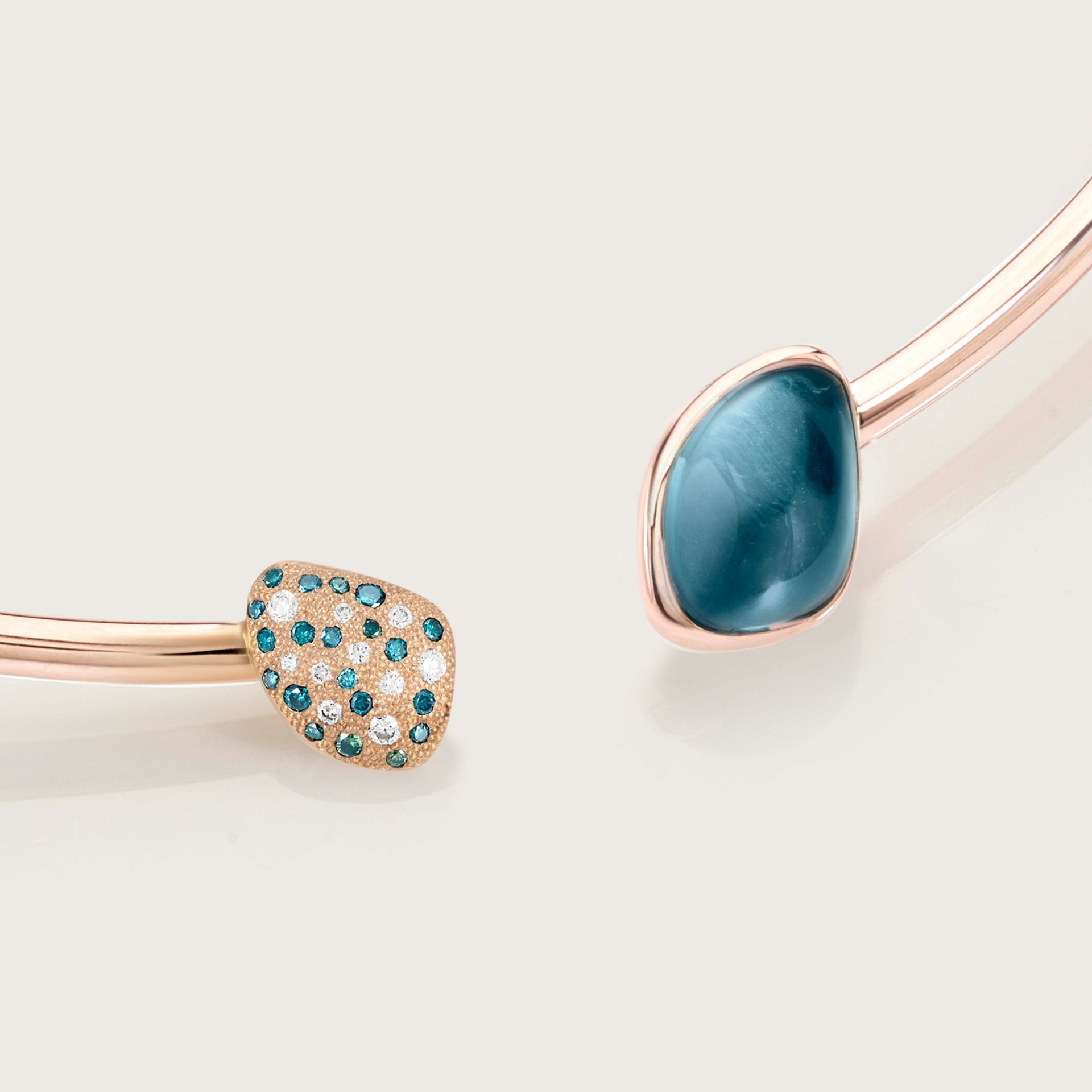 ASTRUA Collana Mykonos, Oro Rosa, Topazio, Diamanti  MI6CNL5PDBD2CTL