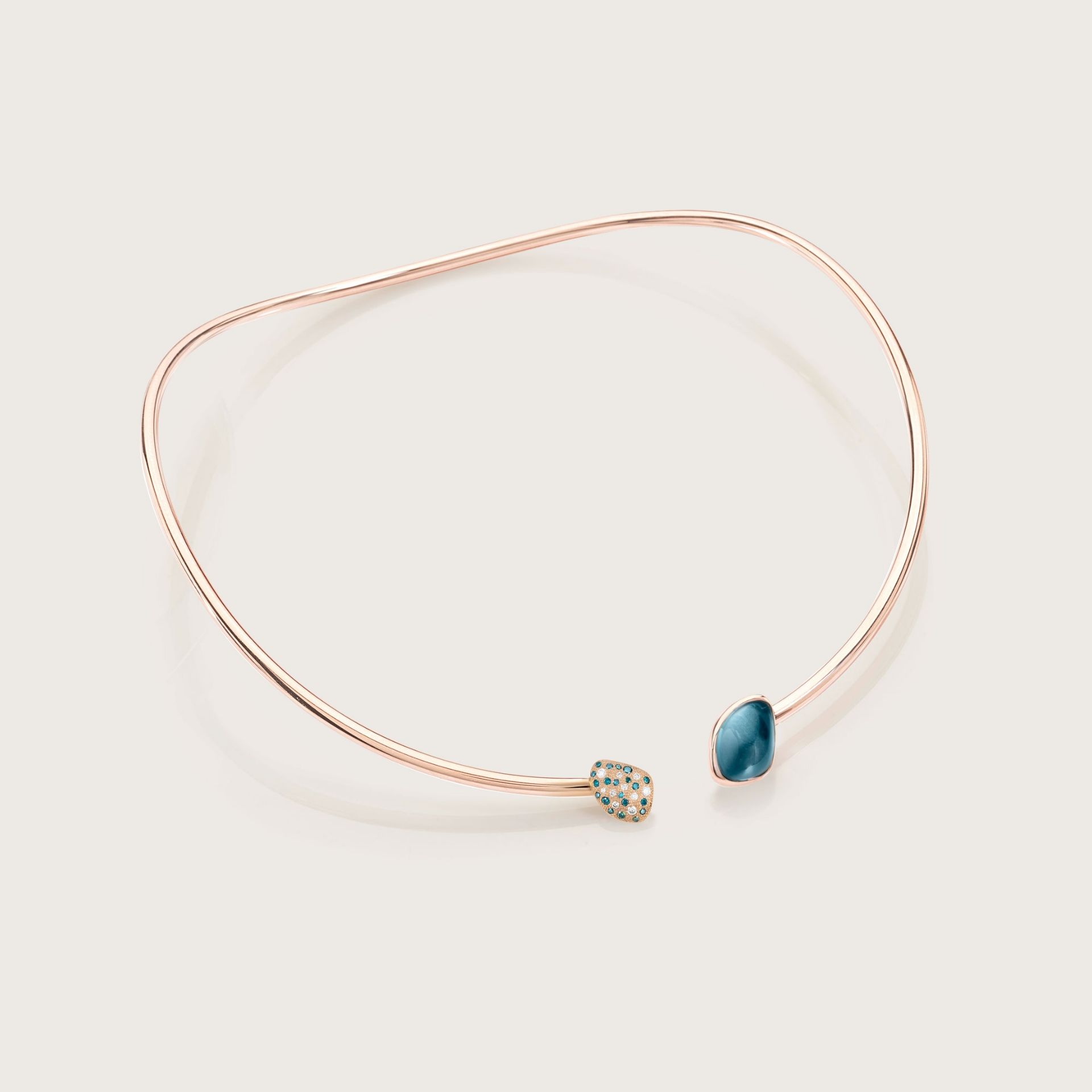ASTRUA Collana Mykonos, Oro Rosa, Topazio, Diamanti  MI6CNL5PDBD2CTL