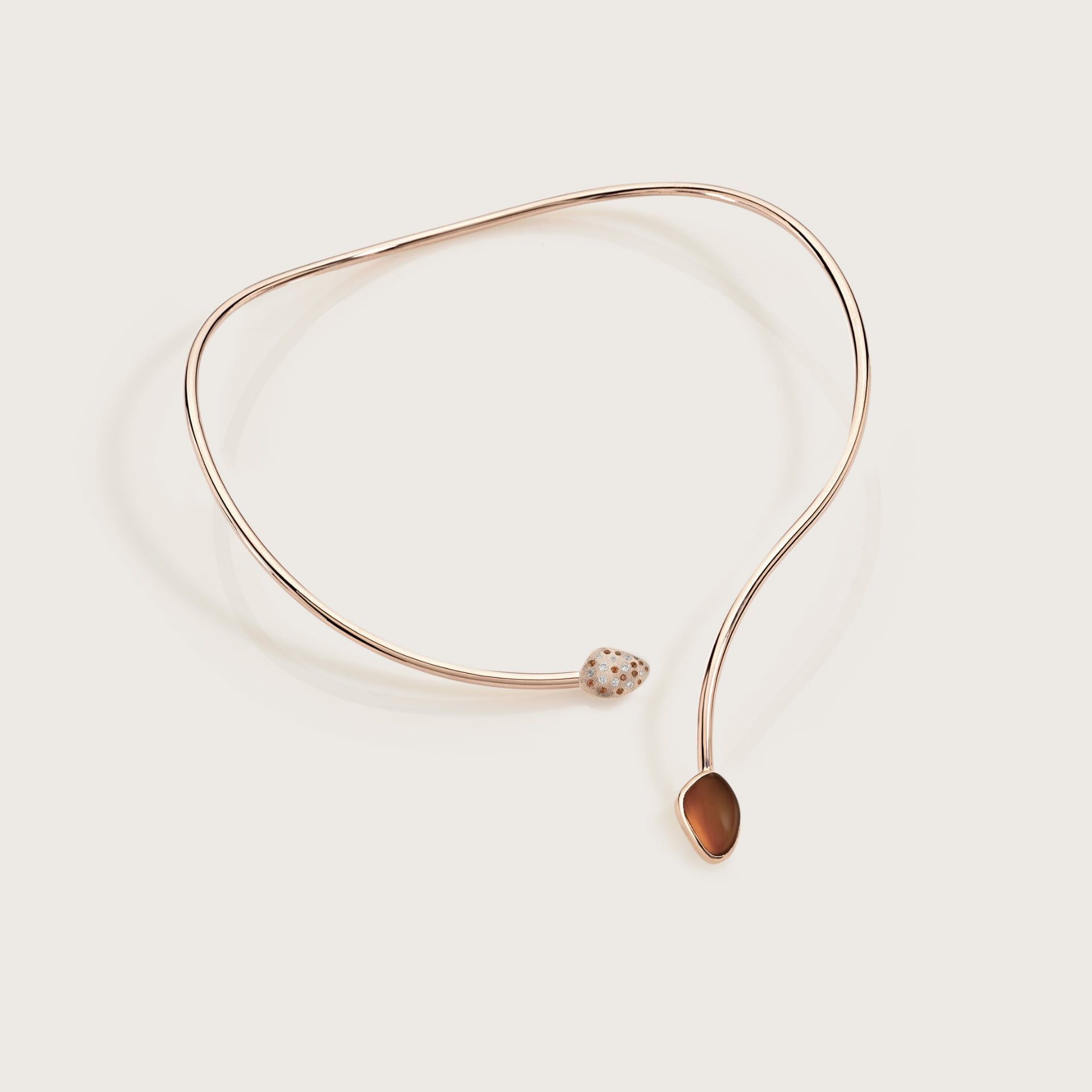 ASTRUA Collana Mykonos, Oro Rosa, Corniola, Diamanti, Zaffiri  MI6CNL5PDZ8COR