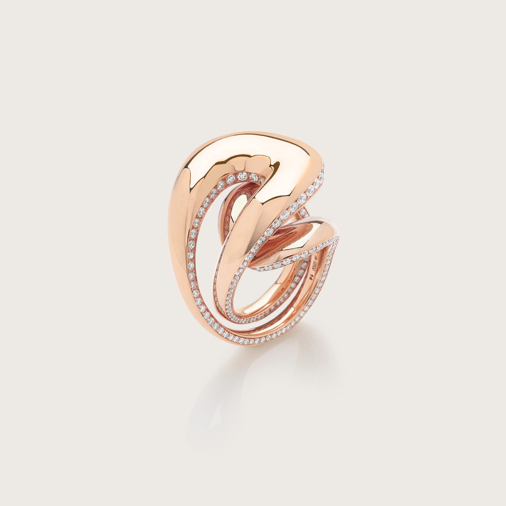 ASTRUA Anello Senza Fine, Oro Rosa, Diamanti  IN15DL