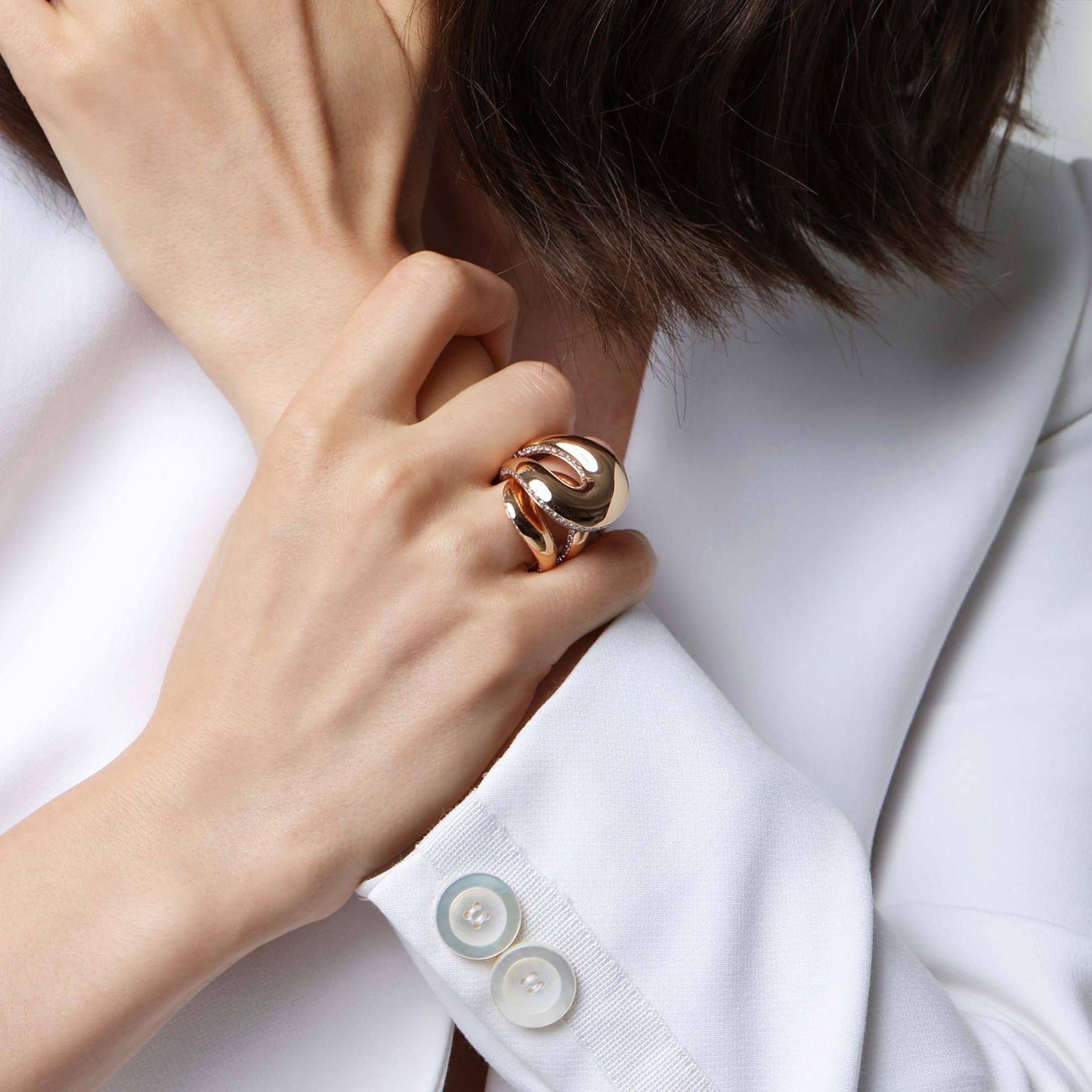 ASTRUA Anello Senza Fine, Oro Rosa, Diamanti  IN15DL