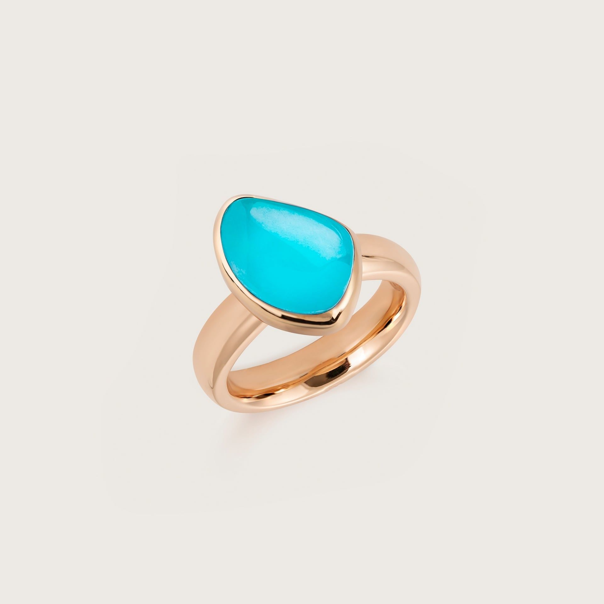 ASTRUA Anello Mykonos, Oro Rosa, Turchese  MI15CTUR.S