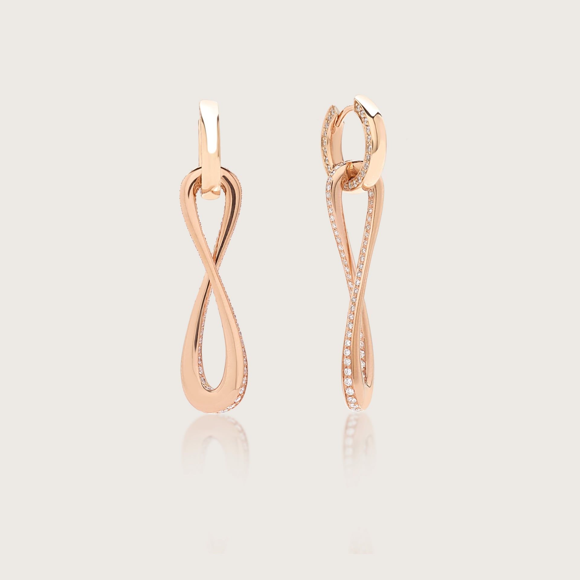 ASTRUA Orecchini Senza Fine, Oro Rosa, Diamanti  SF25DL.S-C2C