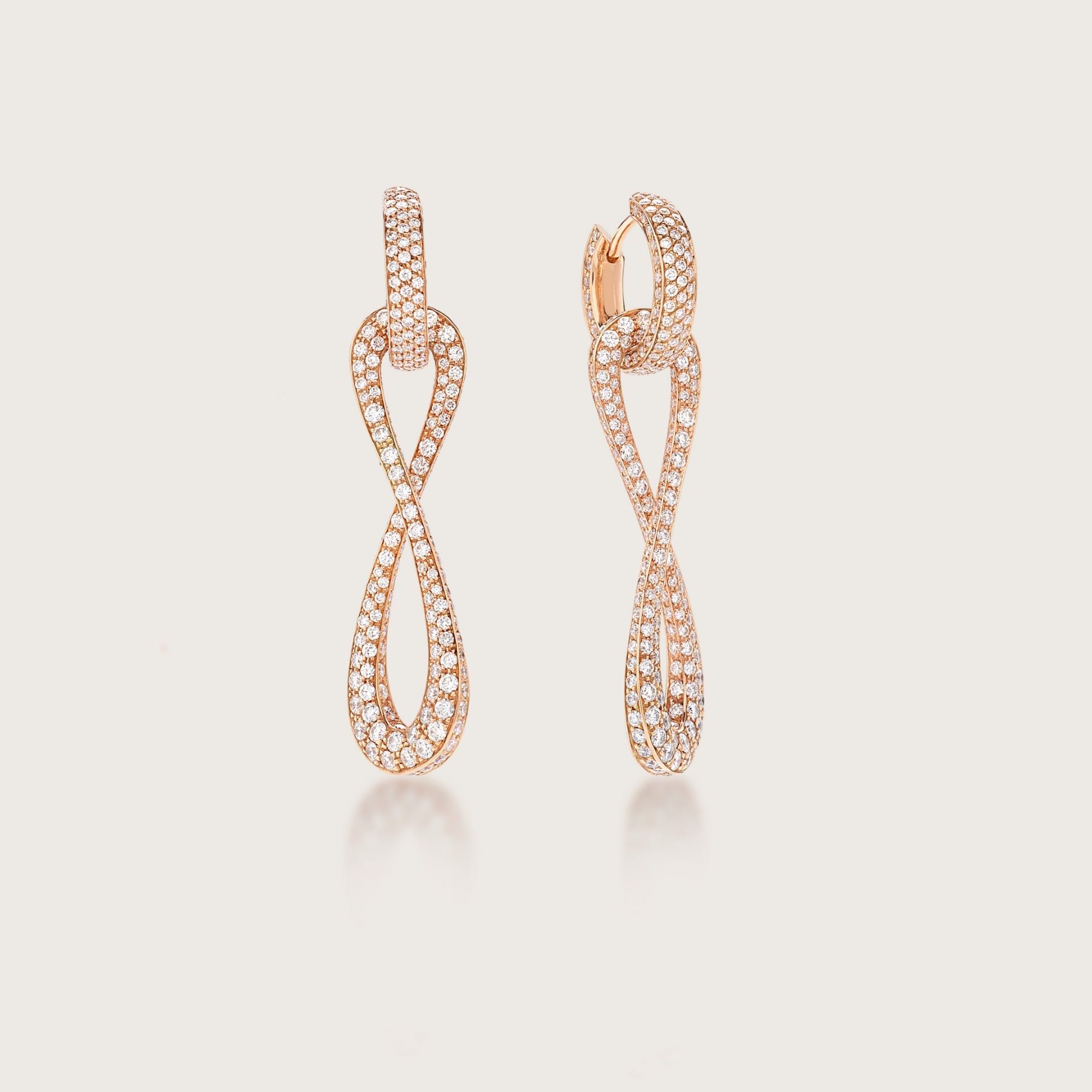 ASTRUA Orecchini Senza Fine, Oro Rosa, Diamanti  SF25DLPD.S-C2C