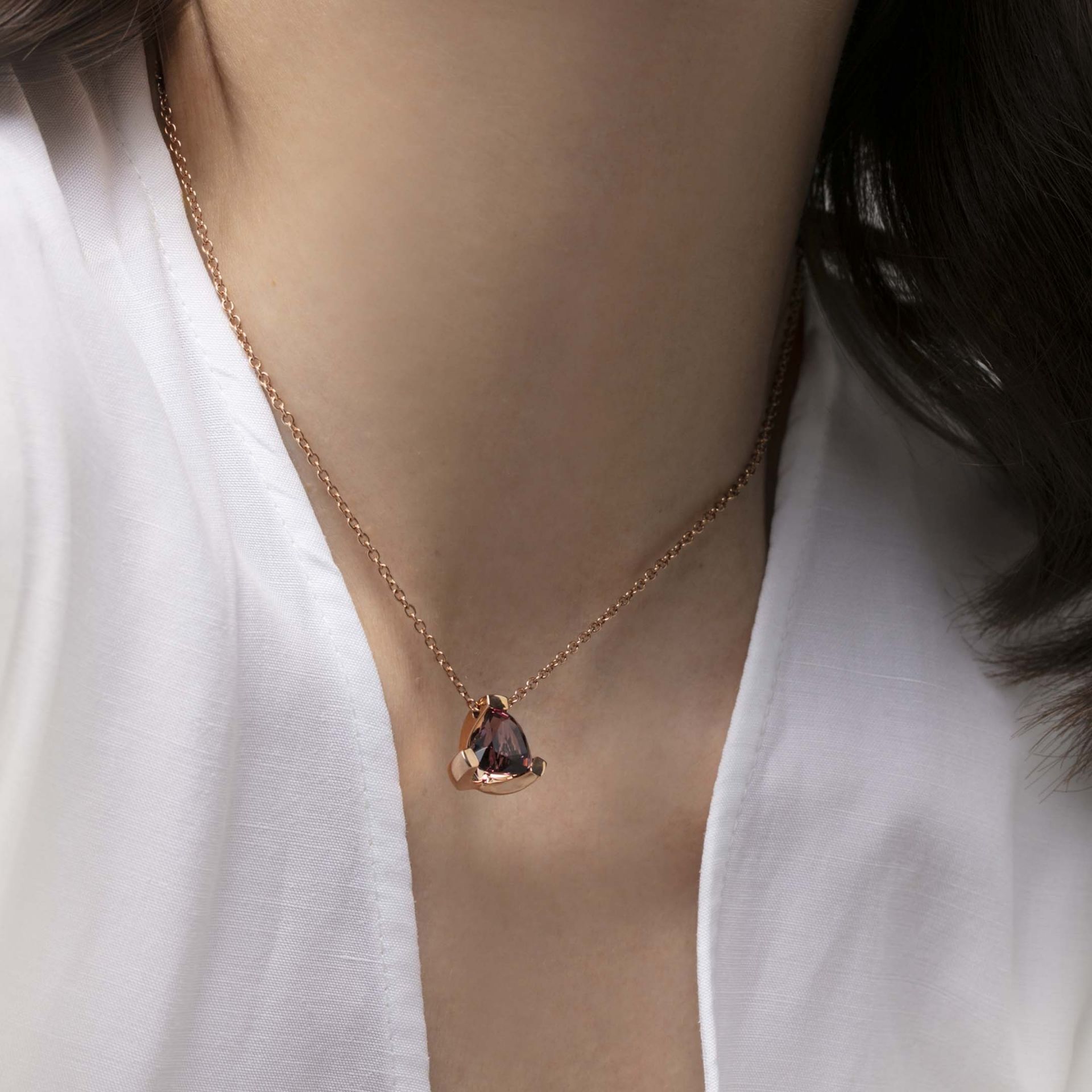 ASTRUA Ciondolo Luce, Oro Rosa, Rodolite  S95DCUCURRS.3