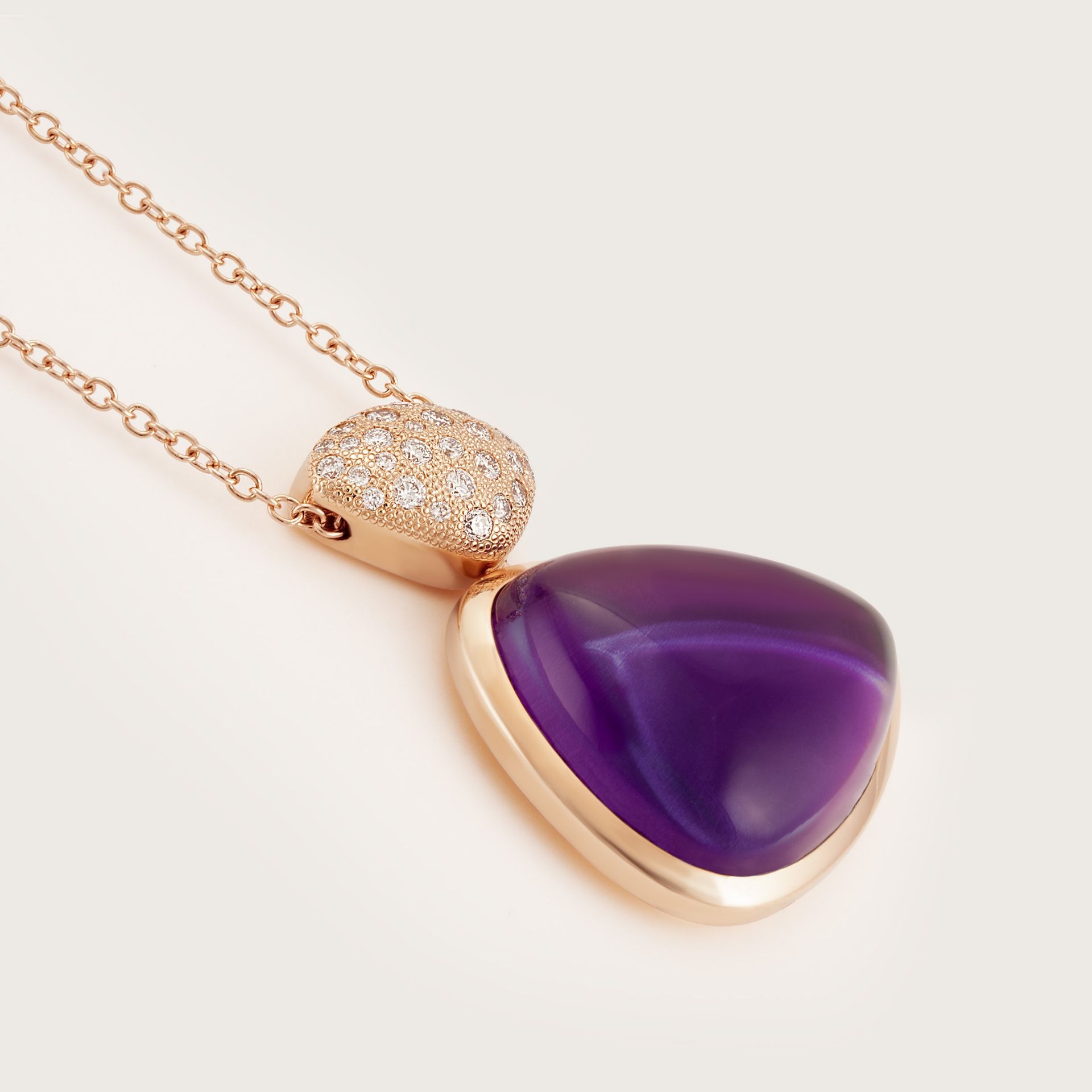 ASTRUA Ciondolo Mykonos, Oro Rosa, Ametista, Diamanti  MI95PDAM.SXL