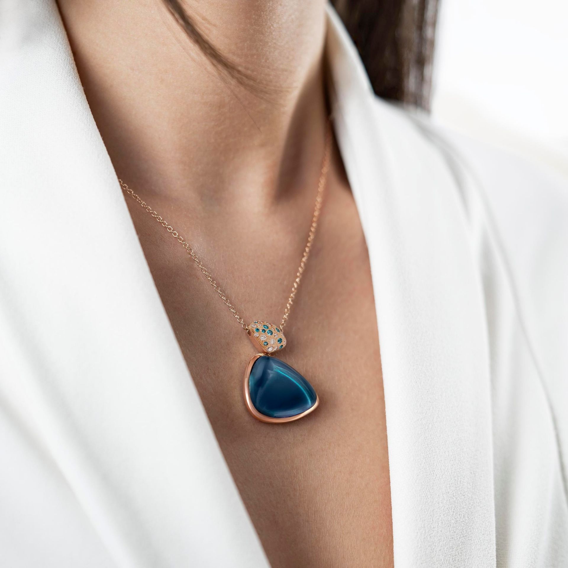 ASTRUA Ciondolo Mykonos, Oro Rosa, Topazio, Diamanti  MI95PDBD2TL.SXL
