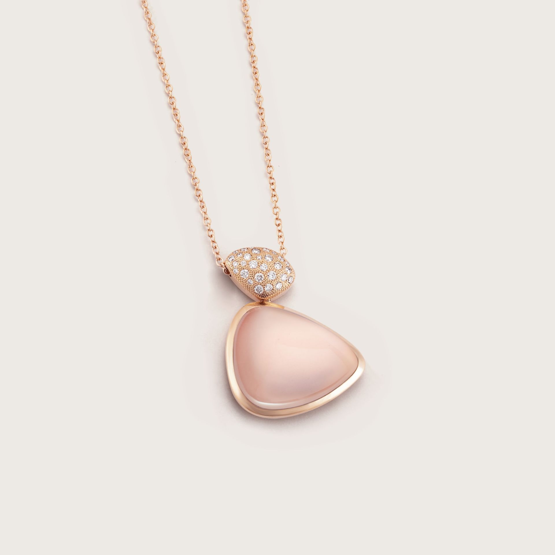 ASTRUA Ciondolo Mykonos, Oro Rosa, Quarzo, Diamanti  MI95PDQR.SXL