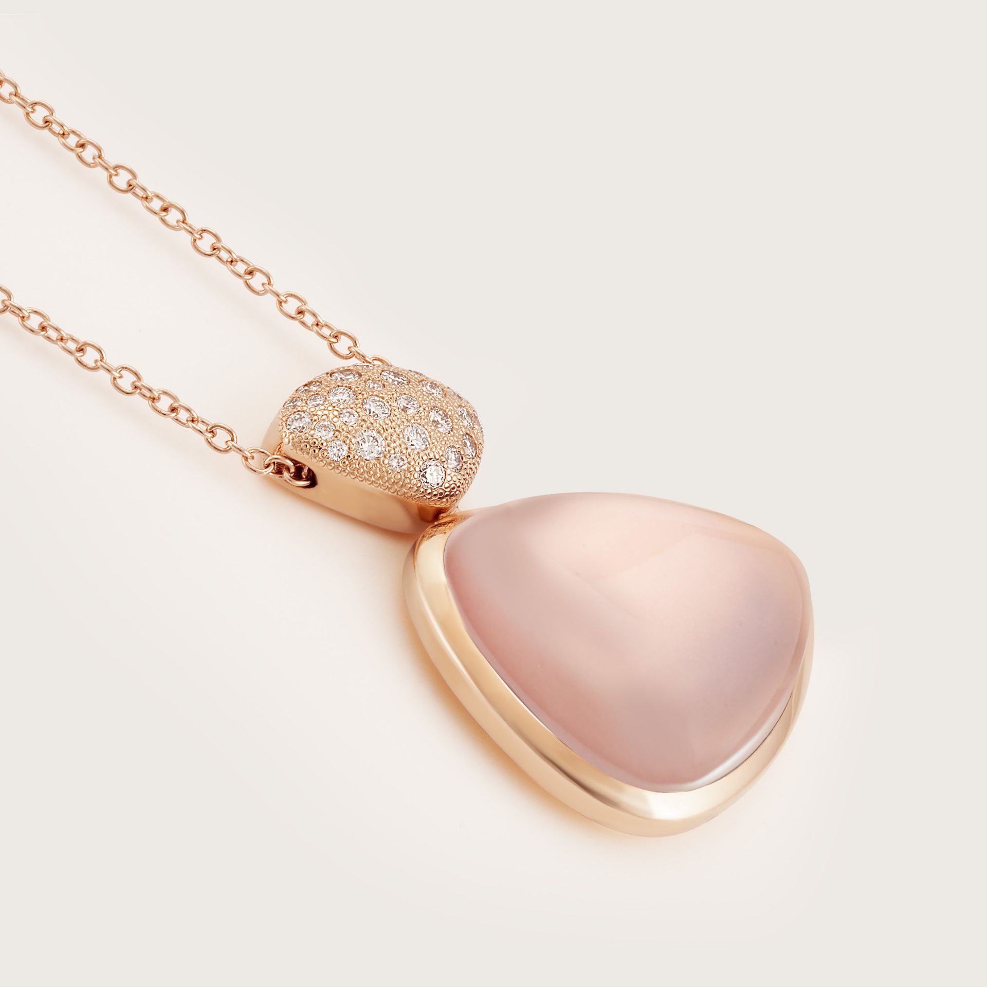 ASTRUA Ciondolo Mykonos, Oro Rosa, Quarzo, Diamanti  MI95PDQR.SXL