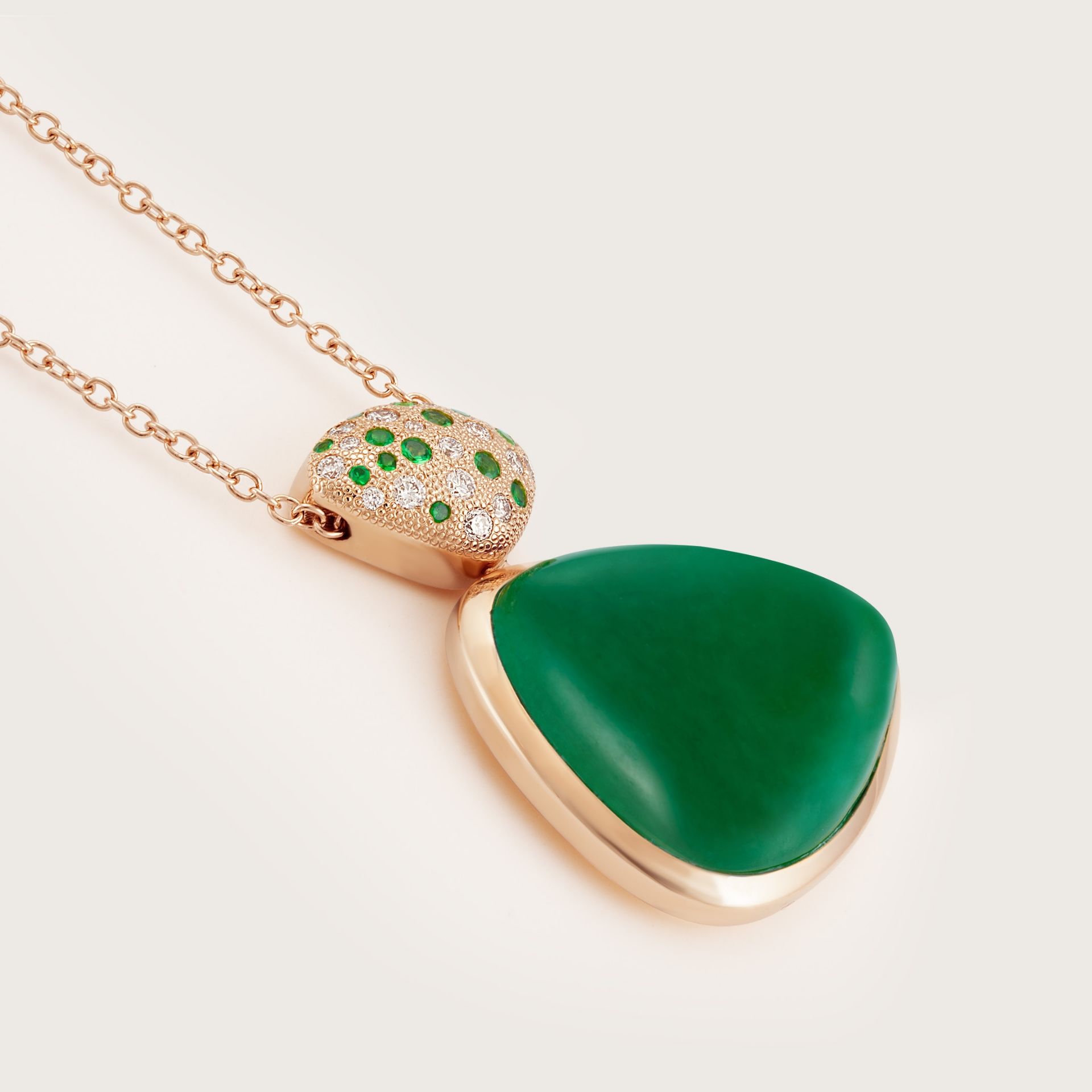ASTRUA Ciondolo Mykonos, Oro Rosa, Giada, Diamanti  MI95PDZ3GIVES.SXL