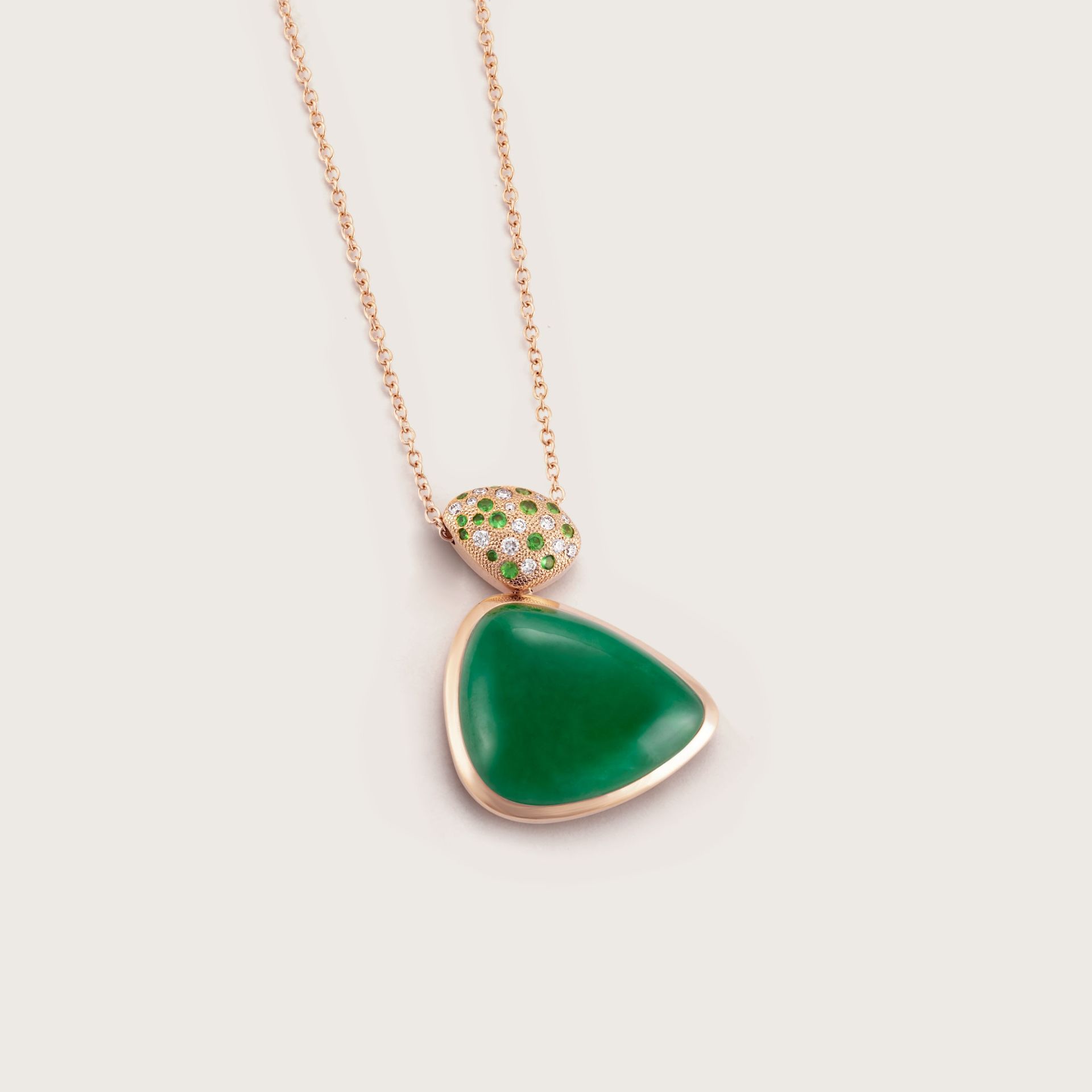 ASTRUA Ciondolo Mykonos, Oro Rosa, Giada, Diamanti  MI95PDZ3GIVES.SXL
