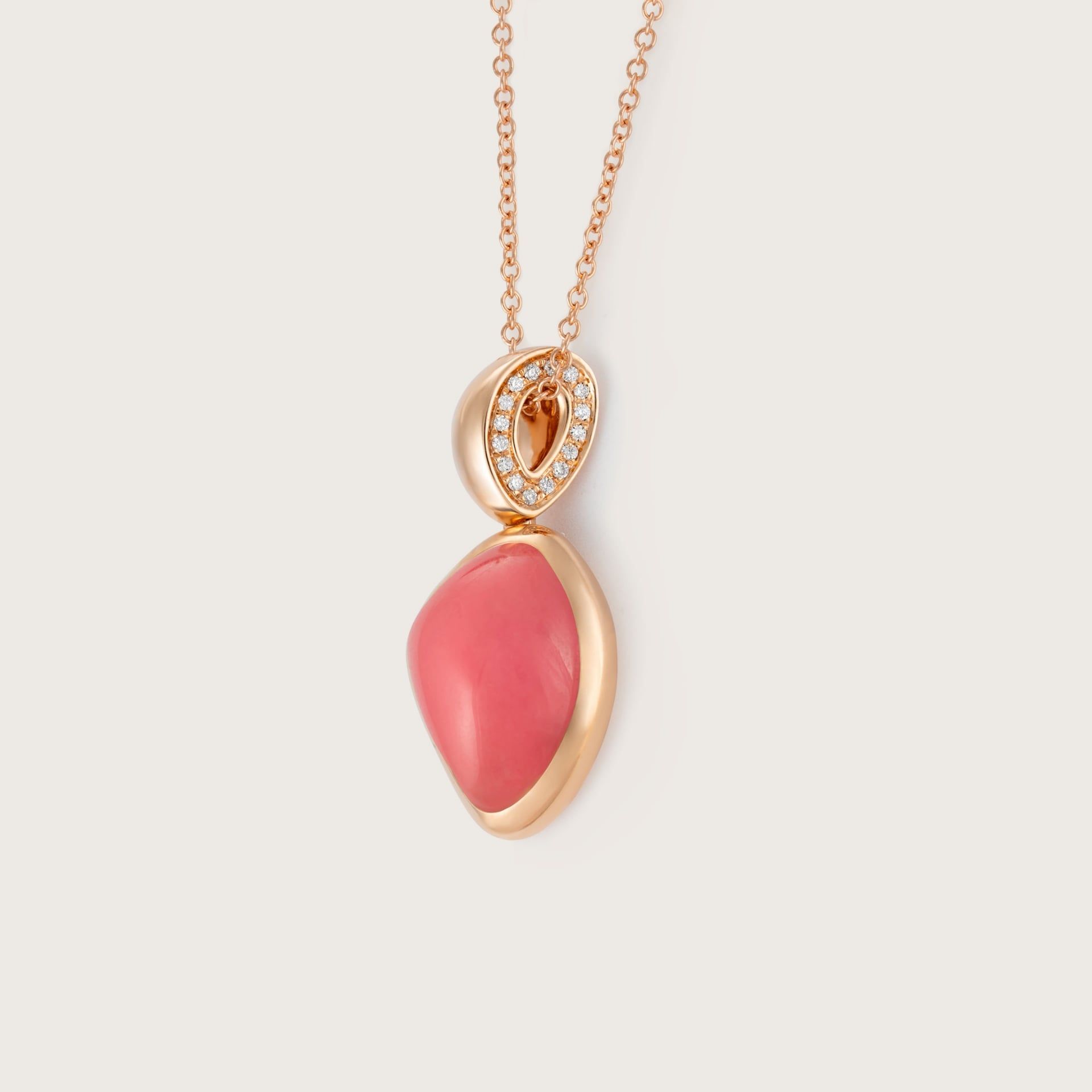 ASTRUA Ciondolo Mykonos, Oro Rosa, Giada  MI95DLCFUC.S