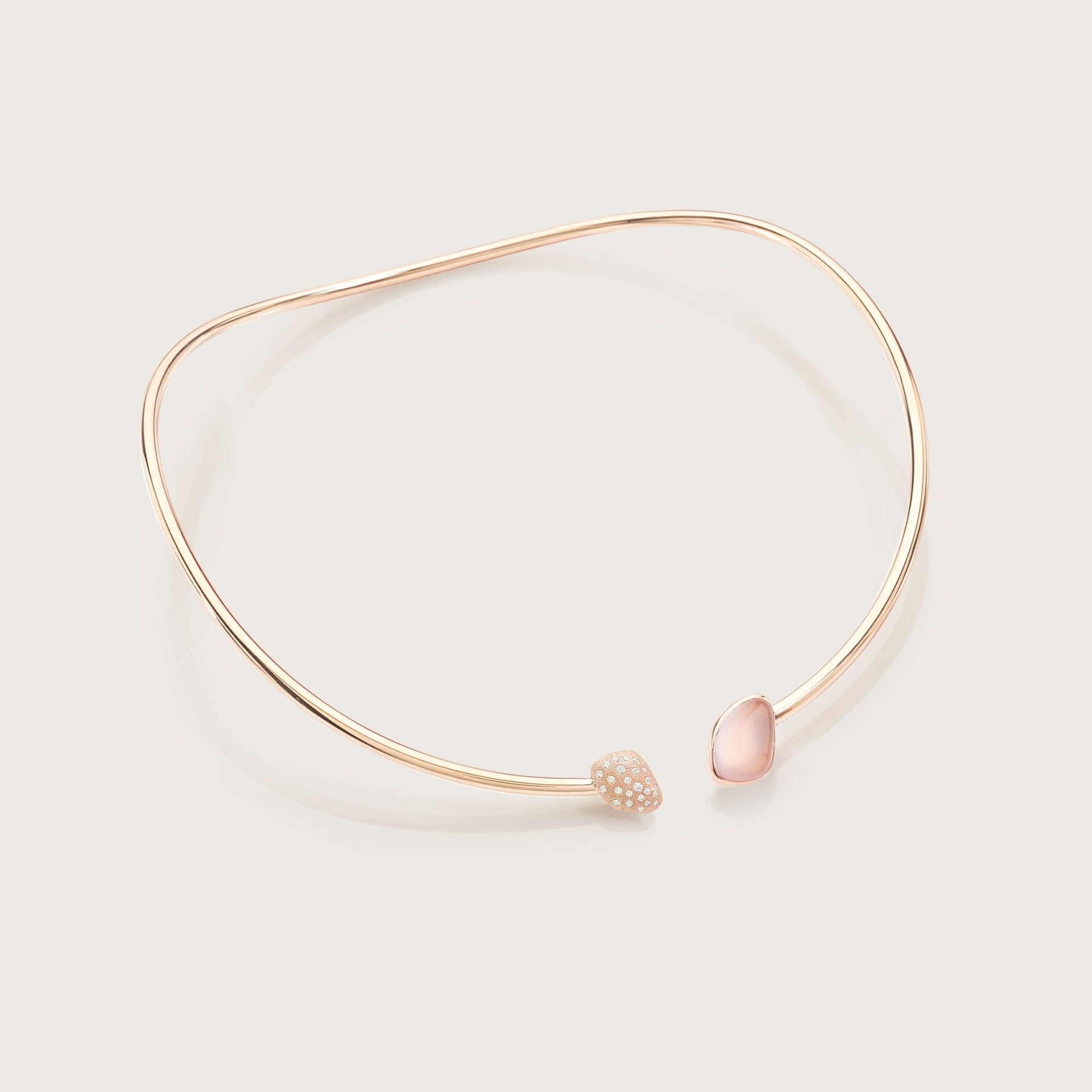 ASTRUA Collana Mykonos, Oro Rosa, Quarzo, Diamanti  MI6CN5PDCQR