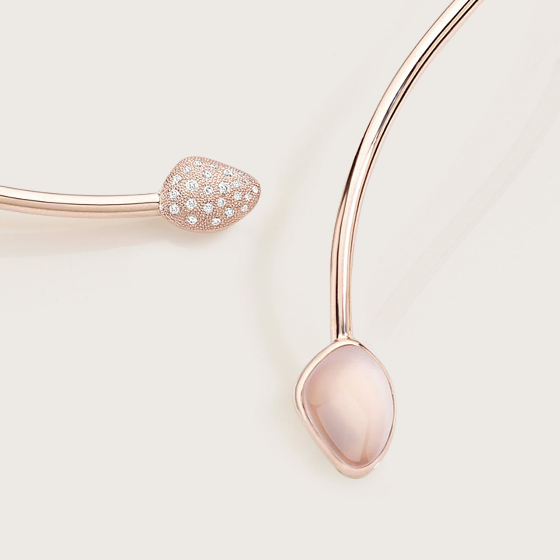 ASTRUA Collana Mykonos, Oro Rosa, Quarzo, Diamanti  MI65CNLPDCQR