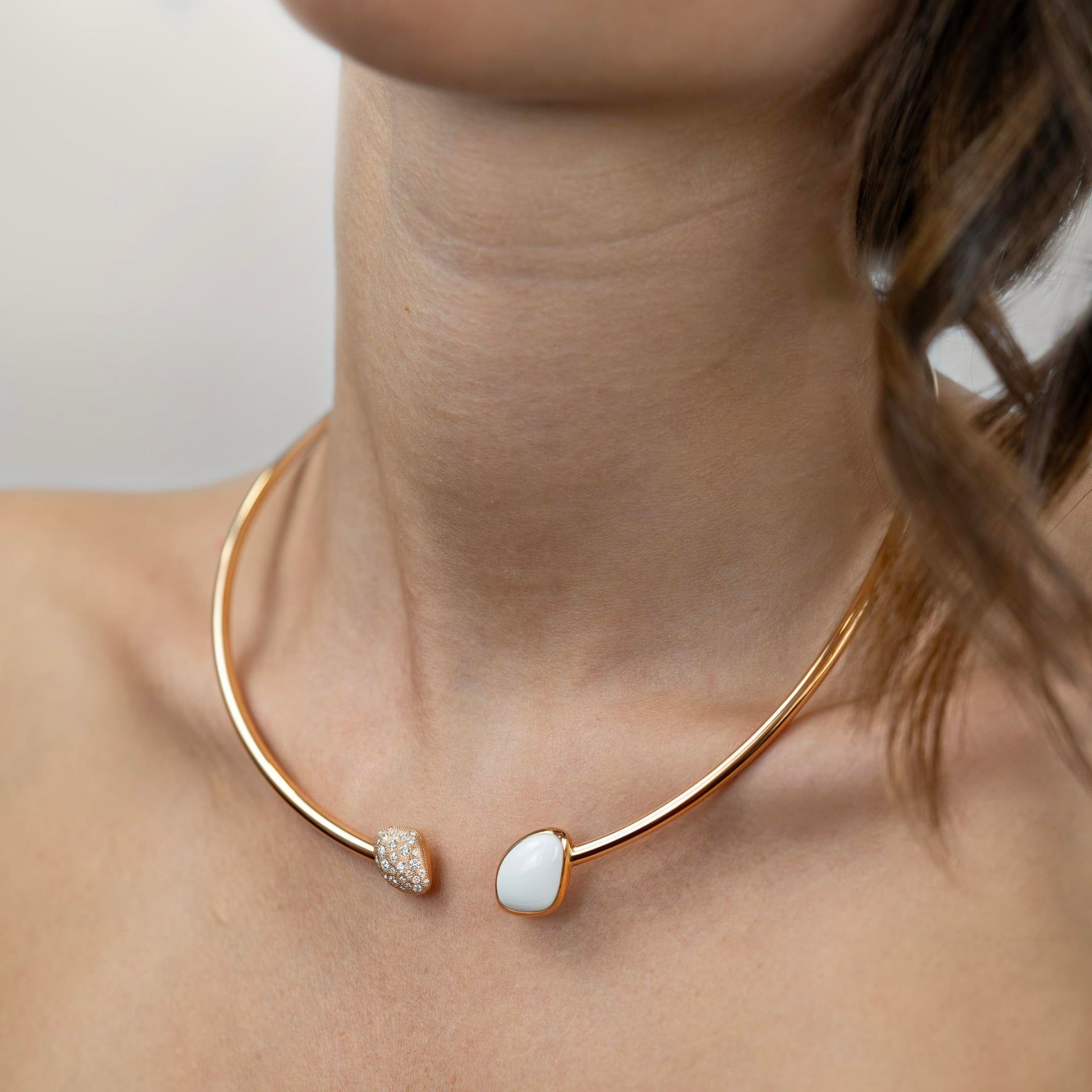 ASTRUA Collana Mykonos, Oro Rosa, Kogolong, Diamanti  MI6CN5PDCKOG