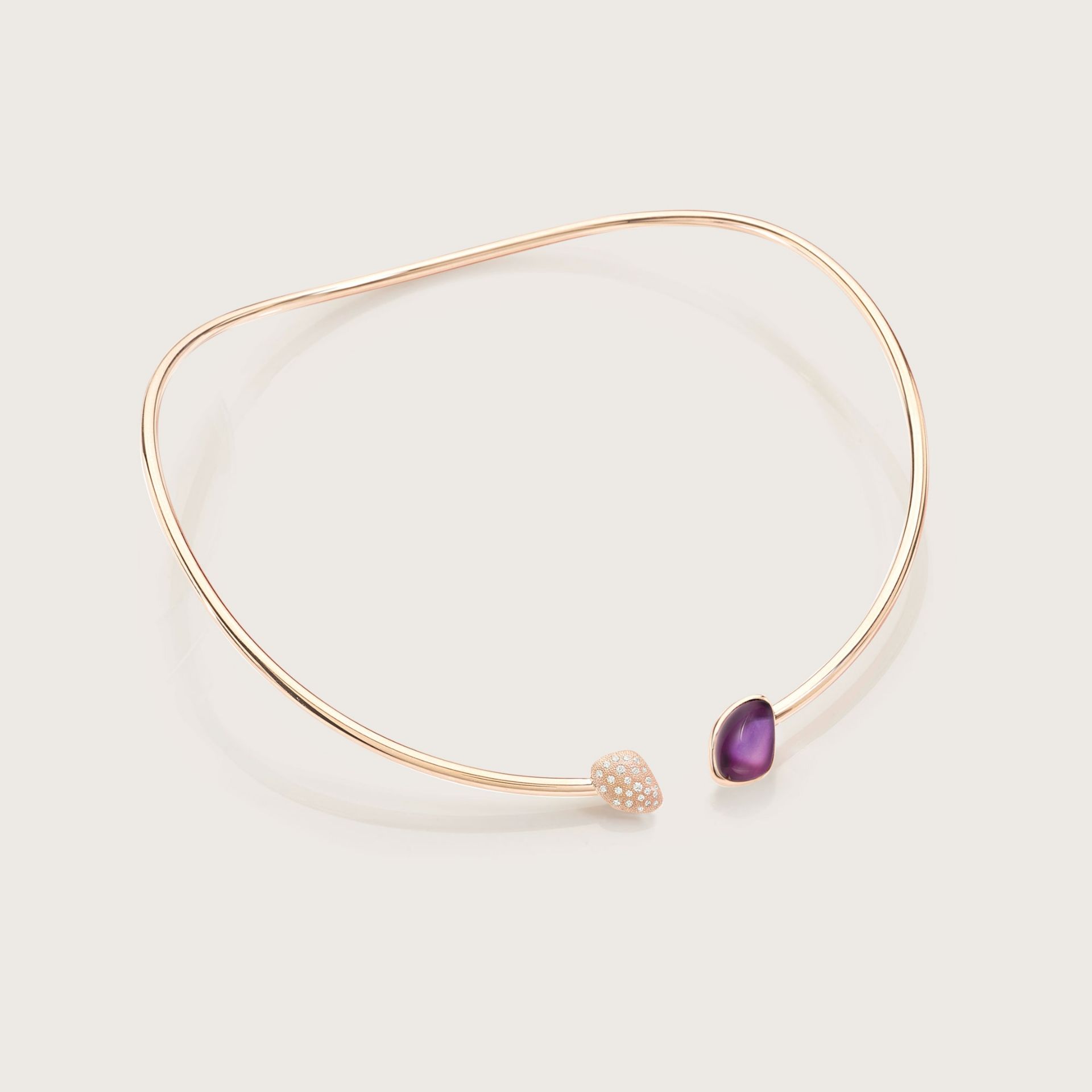 ASTRUA Collana Mykonos, Oro Rosa, Ametista, Diamanti MI6CN5PDCAM