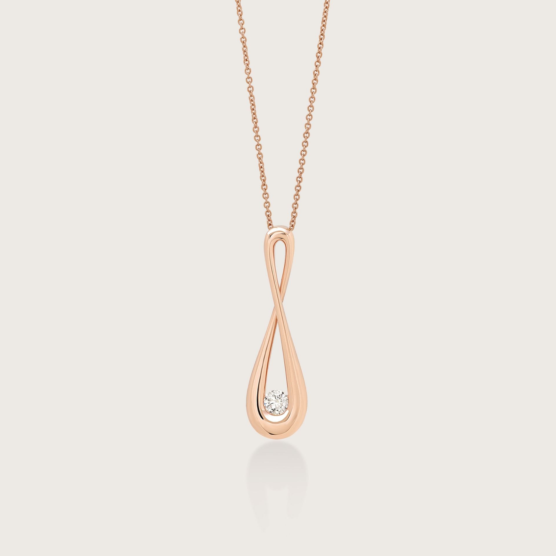 ASTRUA Ciondolo Senza Fine, Oro Rosa e Diamante SF95DB.SS