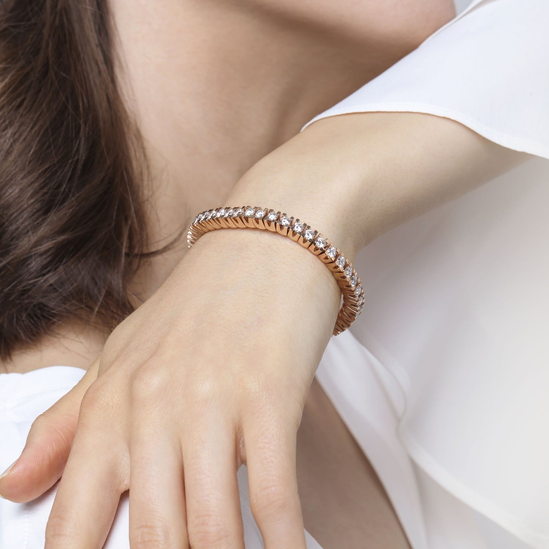 ASTRUA Bracciale Luce, Oro Rosa, Diamanti  L85DRD.4,6
