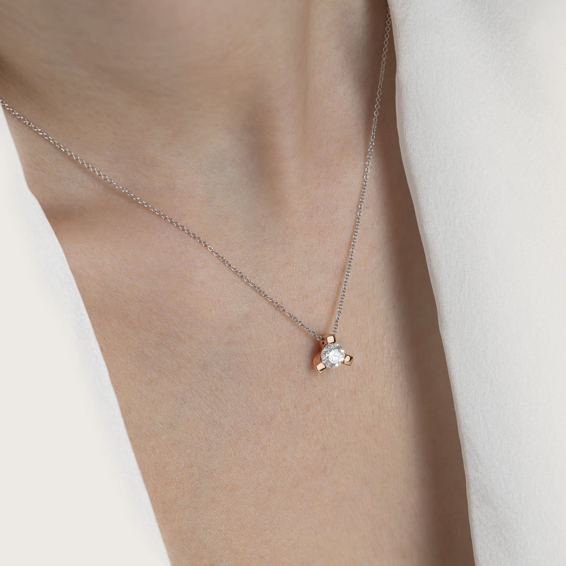 ASTRUA Ciondolo Luce, Oro Rosa, Oro Bianco, Diamante  L95DB.3