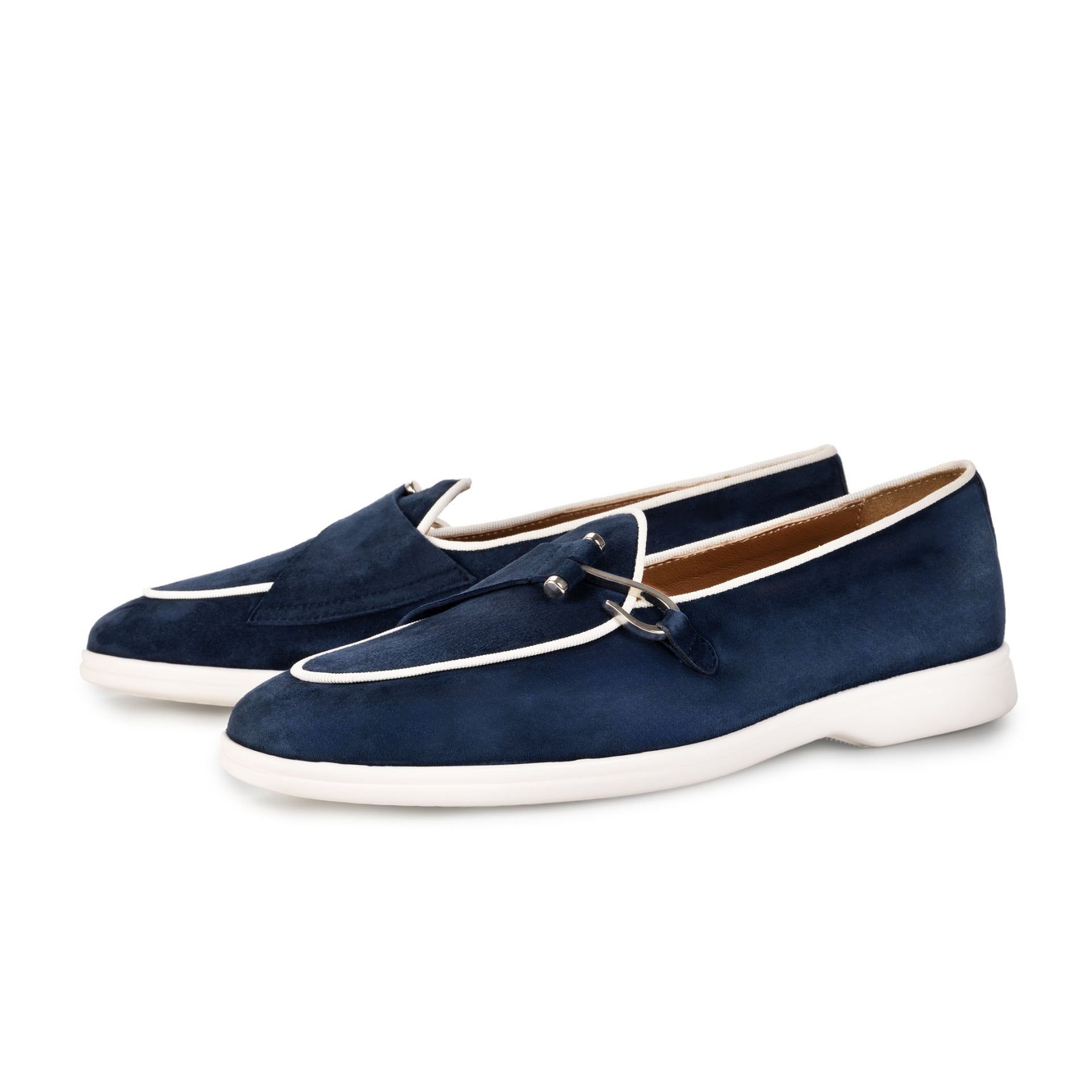 EDHÈN MILANO Comporta - Scarpa Con Fibbia Camoscio Blu  COMRUCAMDBLU