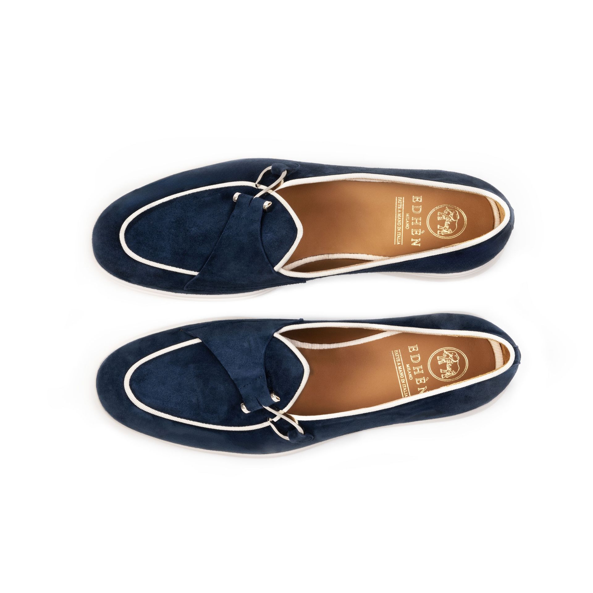 EDHÈN MILANO Comporta - Scarpa Con Fibbia Camoscio Blu  COMRUCAMDBLU