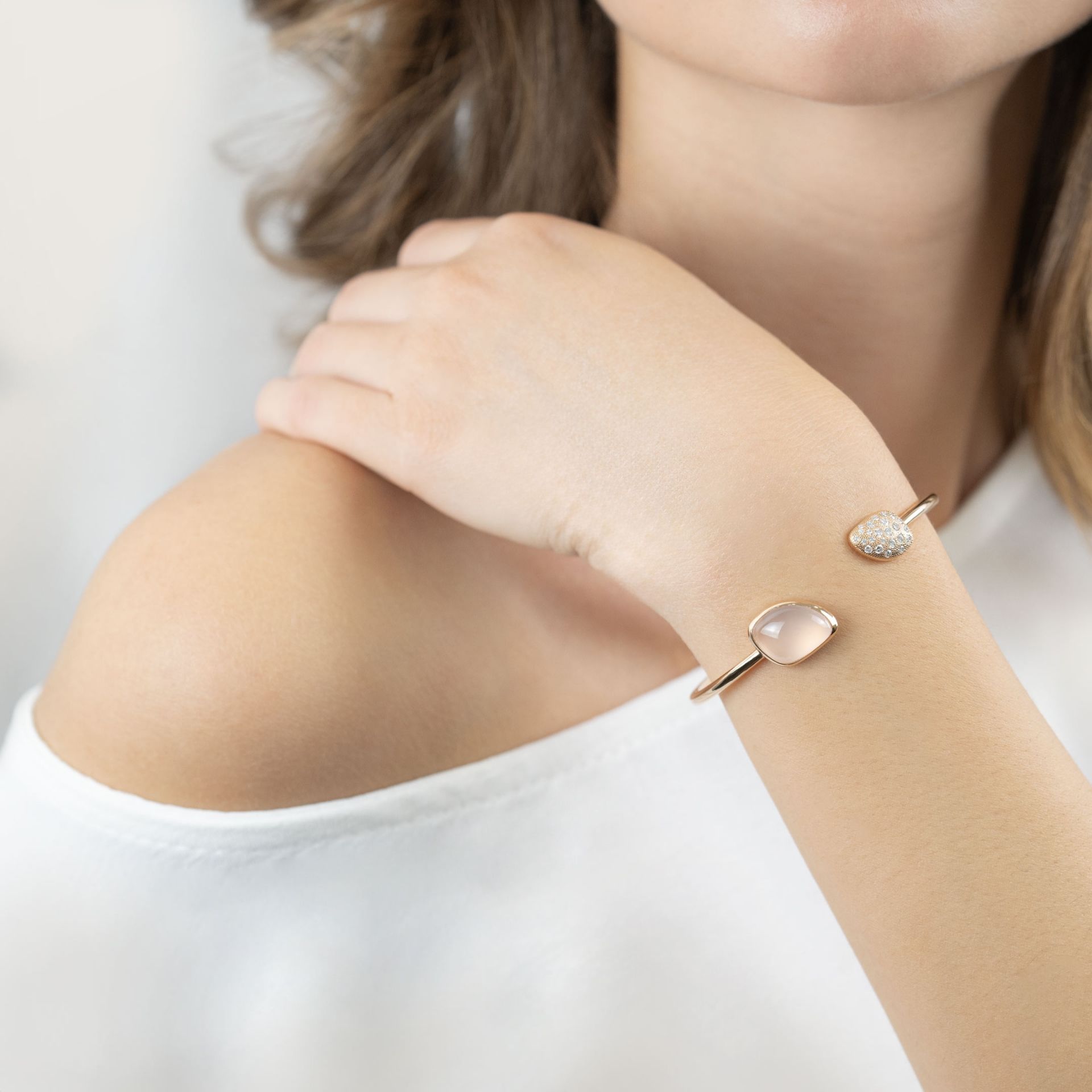ASTRUA Bracciale Mykonos, Oro Rosa, Diamanti, Quarzo  MI85PDCQRCN.M