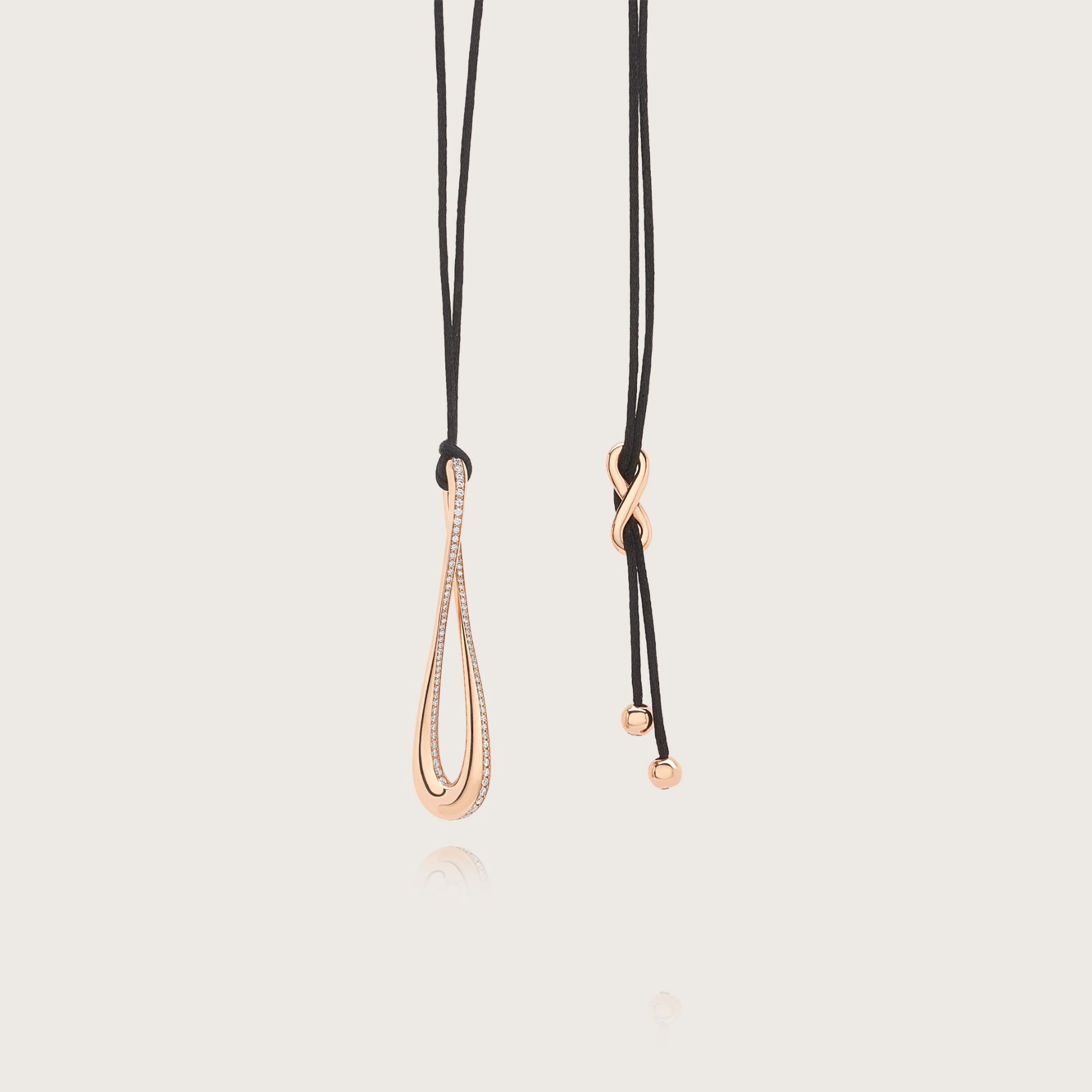 ASTRUA Ciondolo Senza Fine, Oro Rosa, Diamanti  SF95DL.M