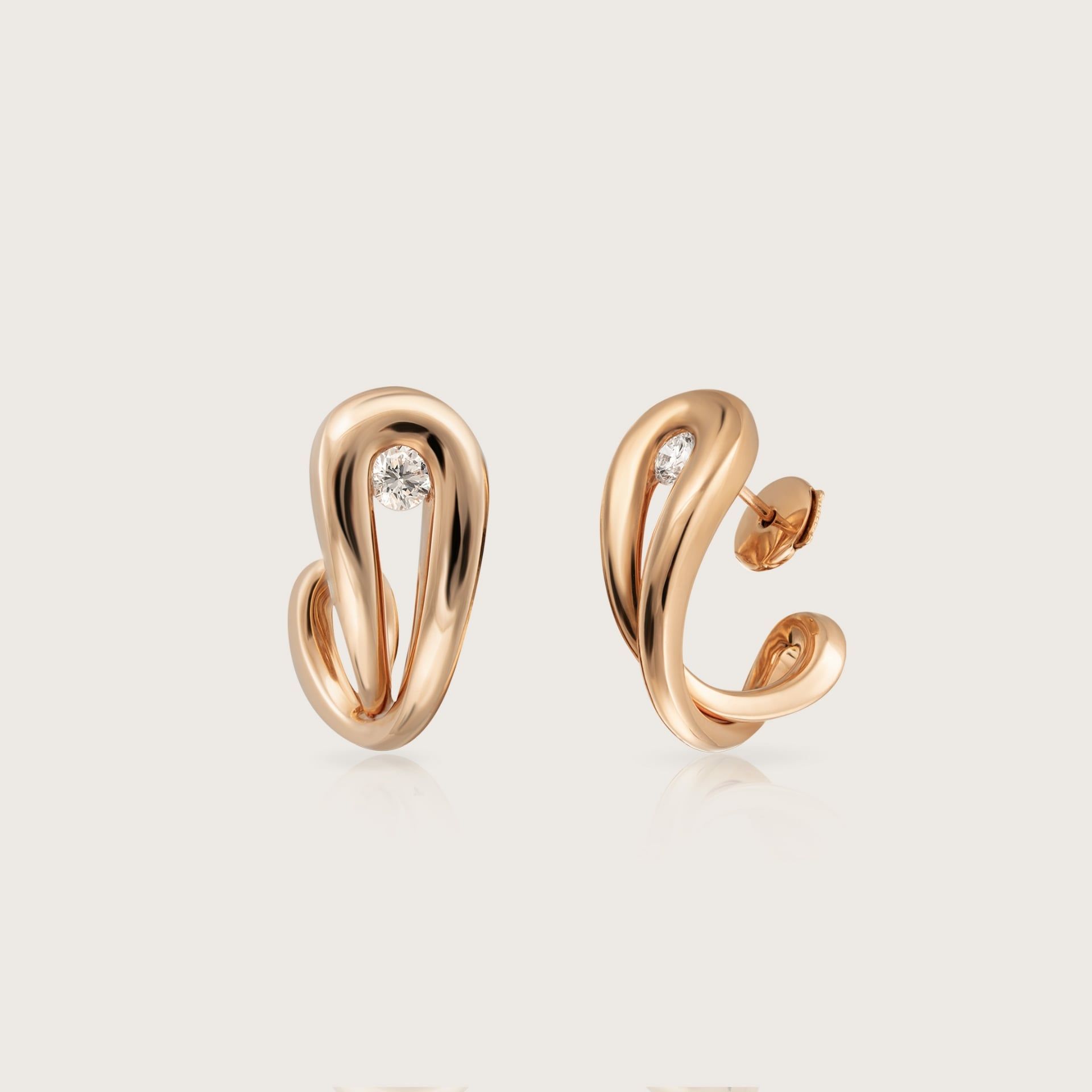 ASTRUA Orecchini Senza Fine, Oro Rosa, Diamante  SF25DB.XS