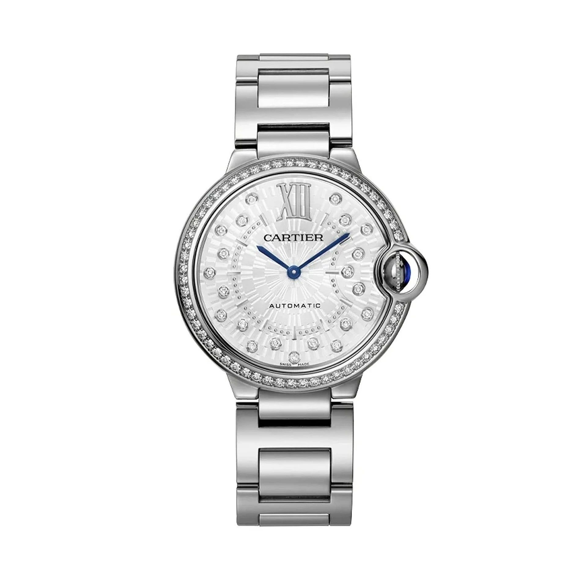 CARTIER Ballon Bleu De Cartier, Acciaio, Diamanti 36 MM W4BB0036