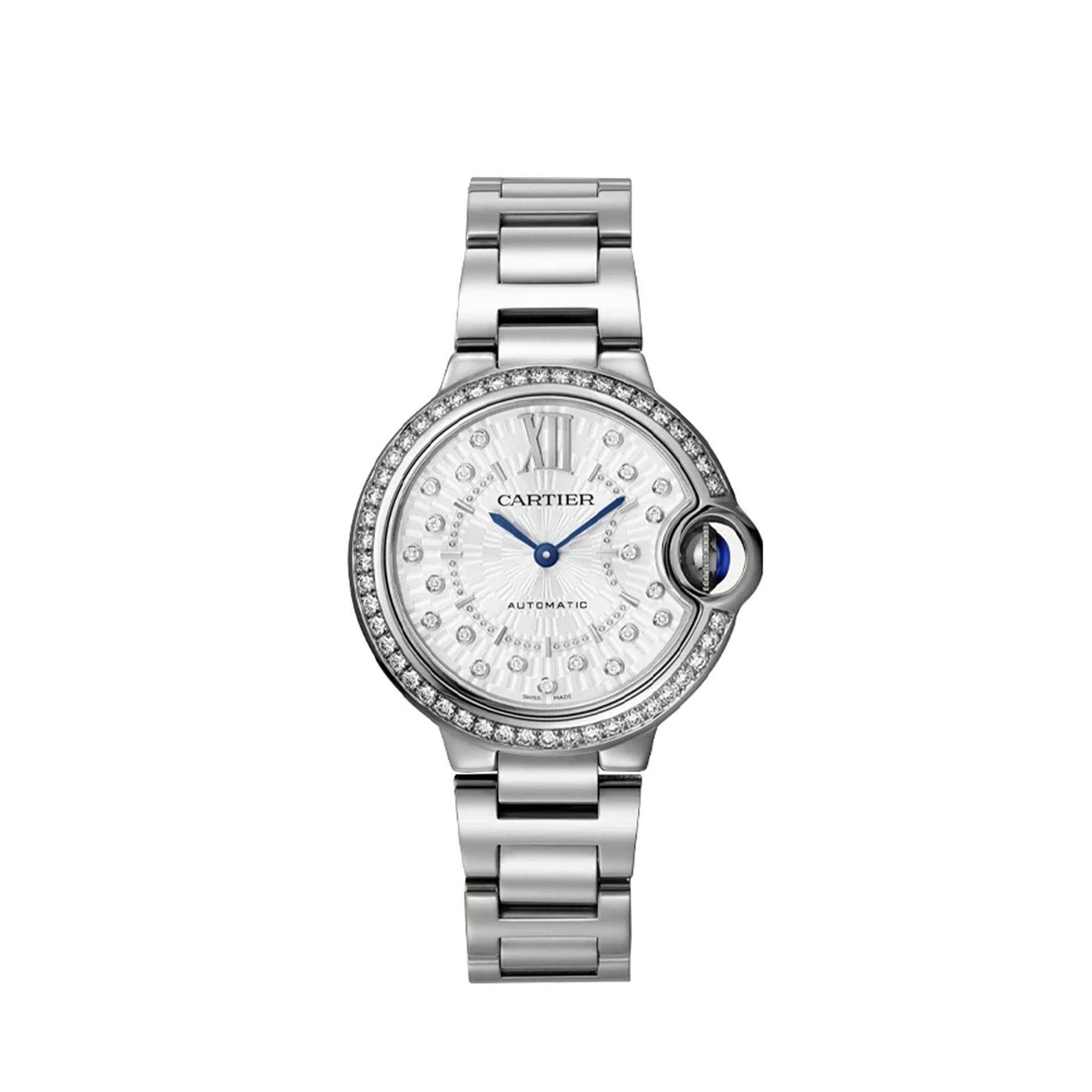 CARTIER Ballon Bleu De Cartier, Acciaio, Diamanti 33 MM W4BB0035