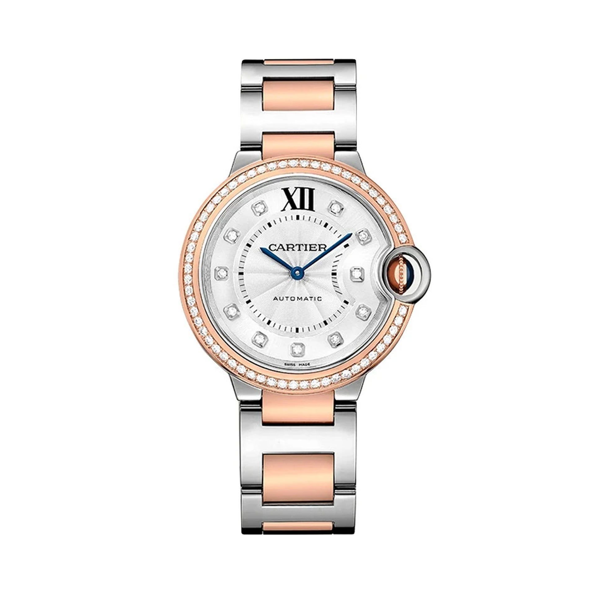 CARTIER Ballon Bleu De Cartier, Oro Rosa E Acciaio, Diamanti 36 MM W3BB0024