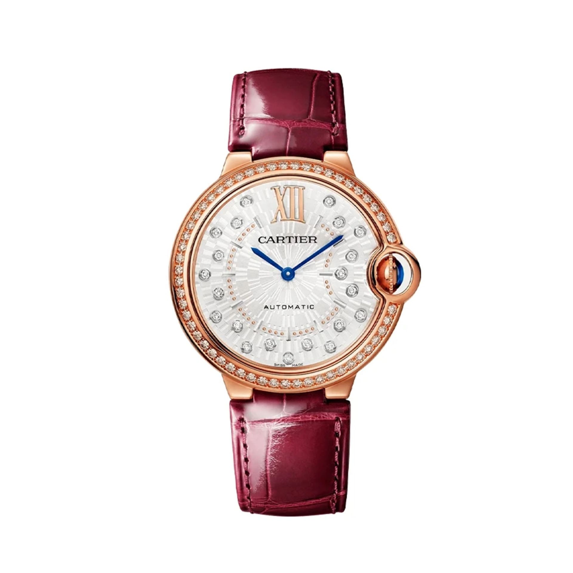 CARTIER Ballon Bleu De Cartier, Oro Rosa, Pelle, Diamanti 36 MM WJBB0081