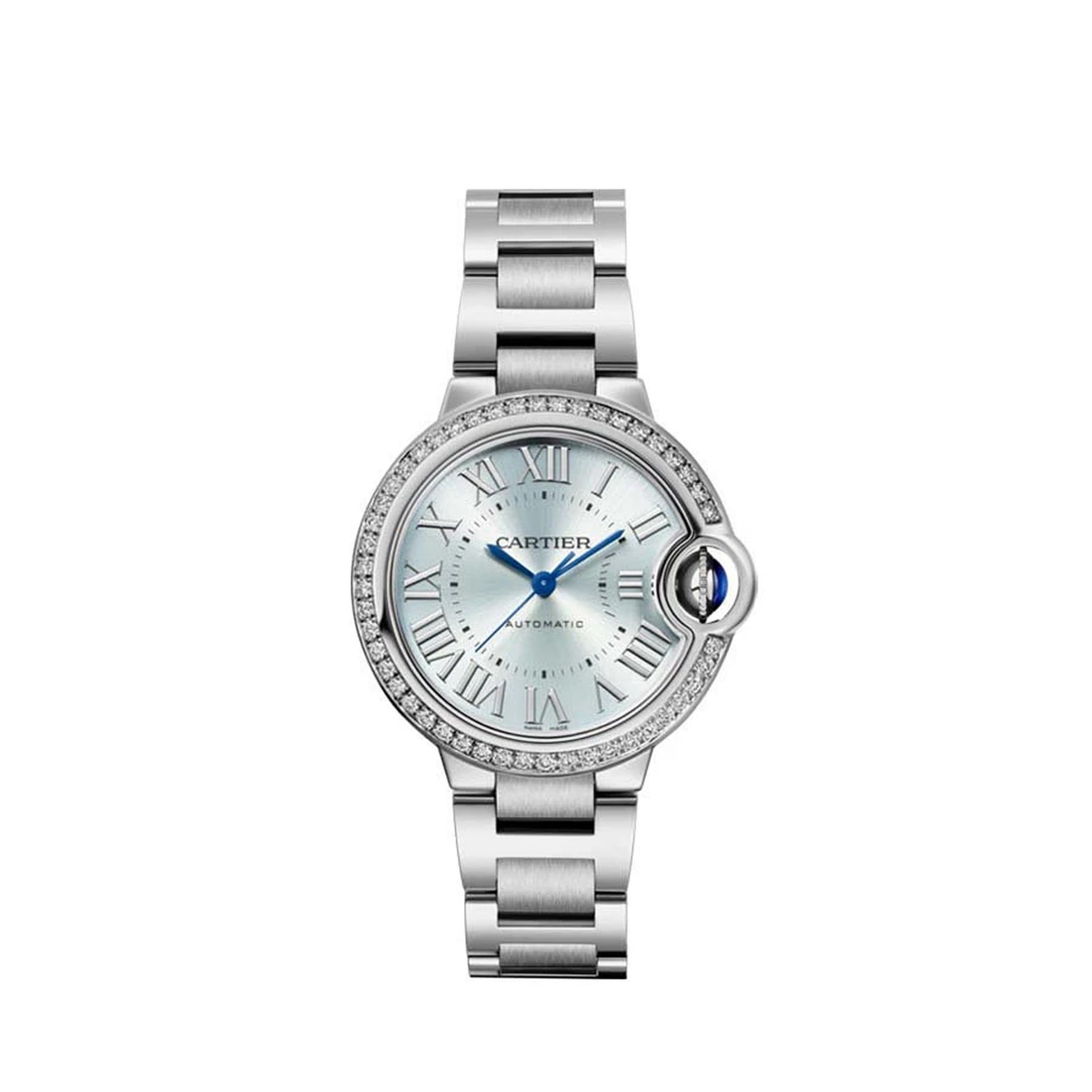CARTIER Ballon Bleu De Cartier, Acciaio, Diamanti 33 MM W4BB0028