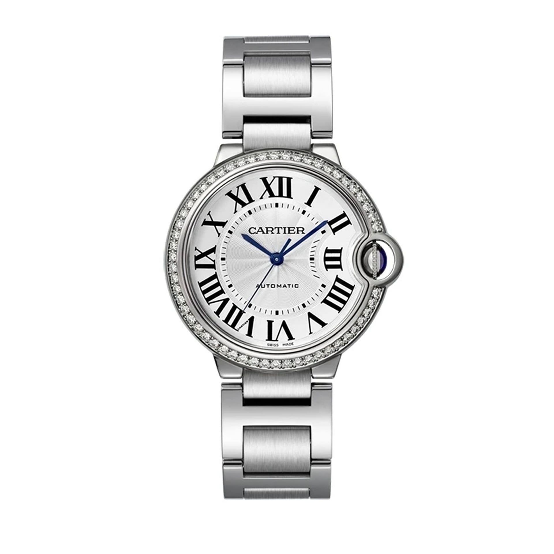 CARTIER Ballon Bleu De Cartier, Acciaio, Diamanti 36 MM W4BB0024