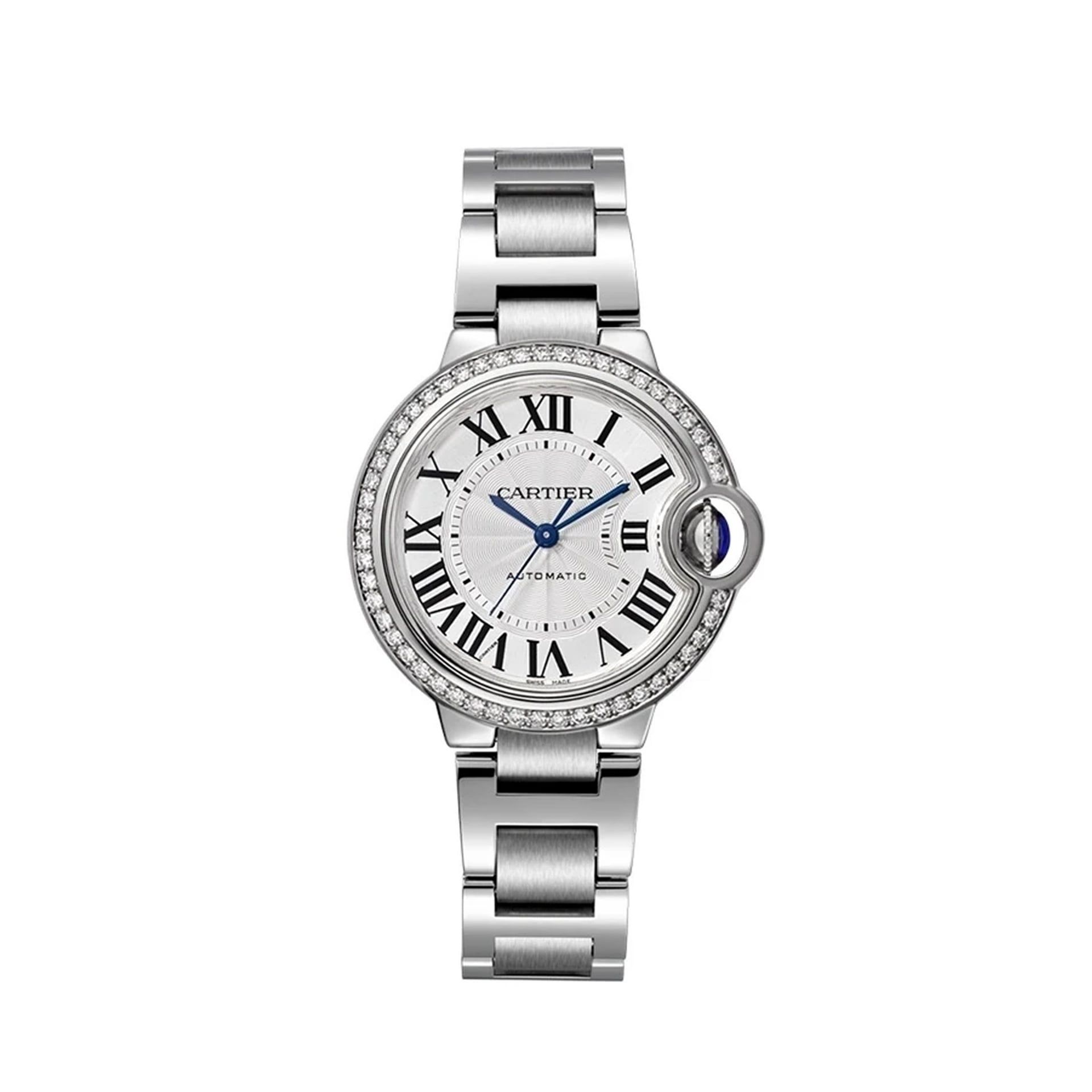 CARTIER Ballon Bleu De Cartier, Acciaio, Diamanti 33 MM W4BB0023
