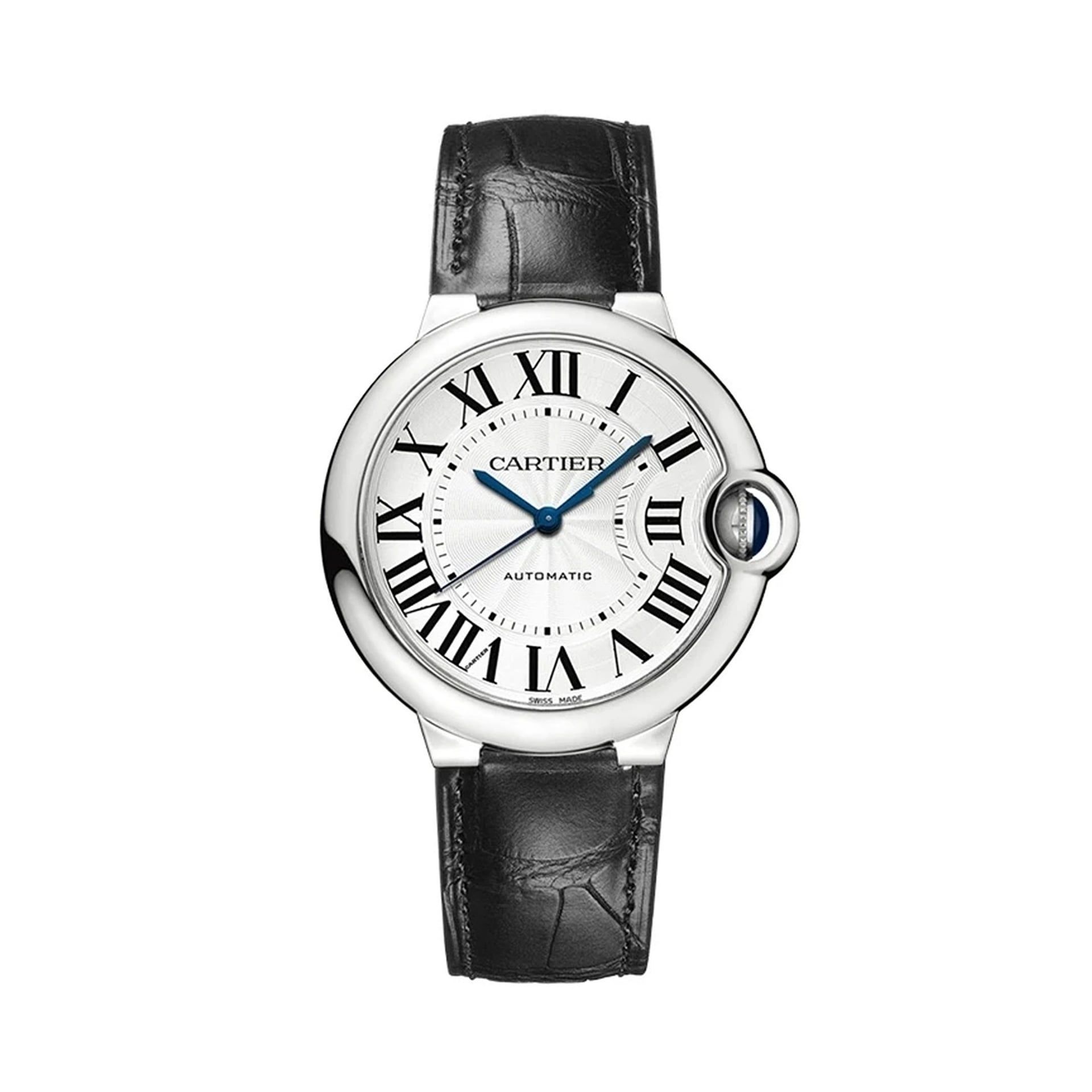 CARTIER Ballon Bleu De Cartier, Acciaio, Pelle 36 MM WSBB0028
