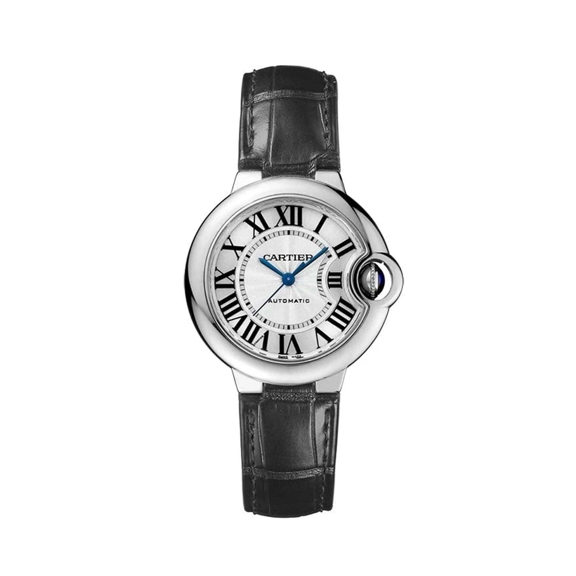 CARTIER Ballon Bleu De Cartier, Acciaio, Pelle 33 MM WSBB0030