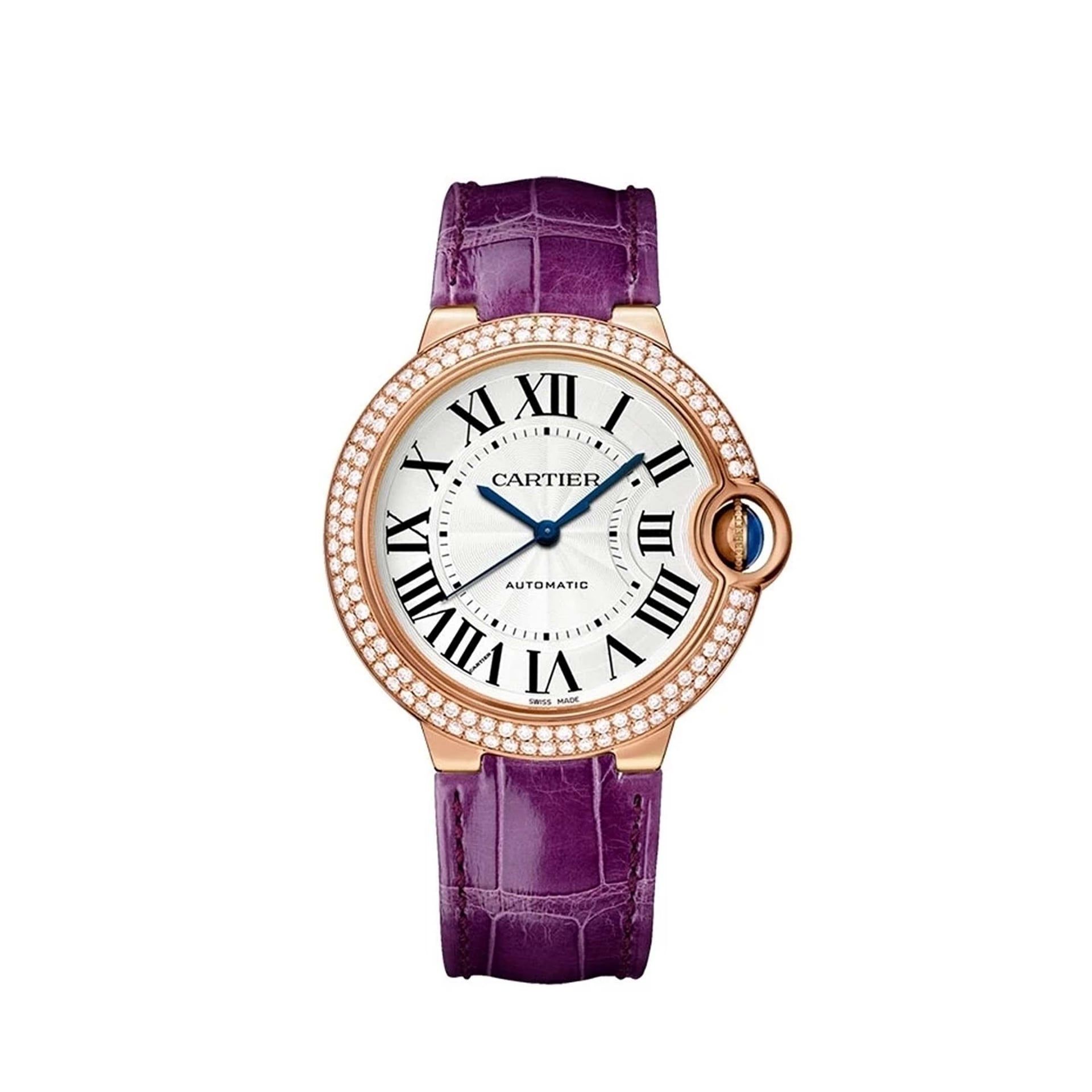 CARTIER Ballon Bleu De Cartier, Oro Rosa, Diamanti, Pelle 36 MM WJBB0050