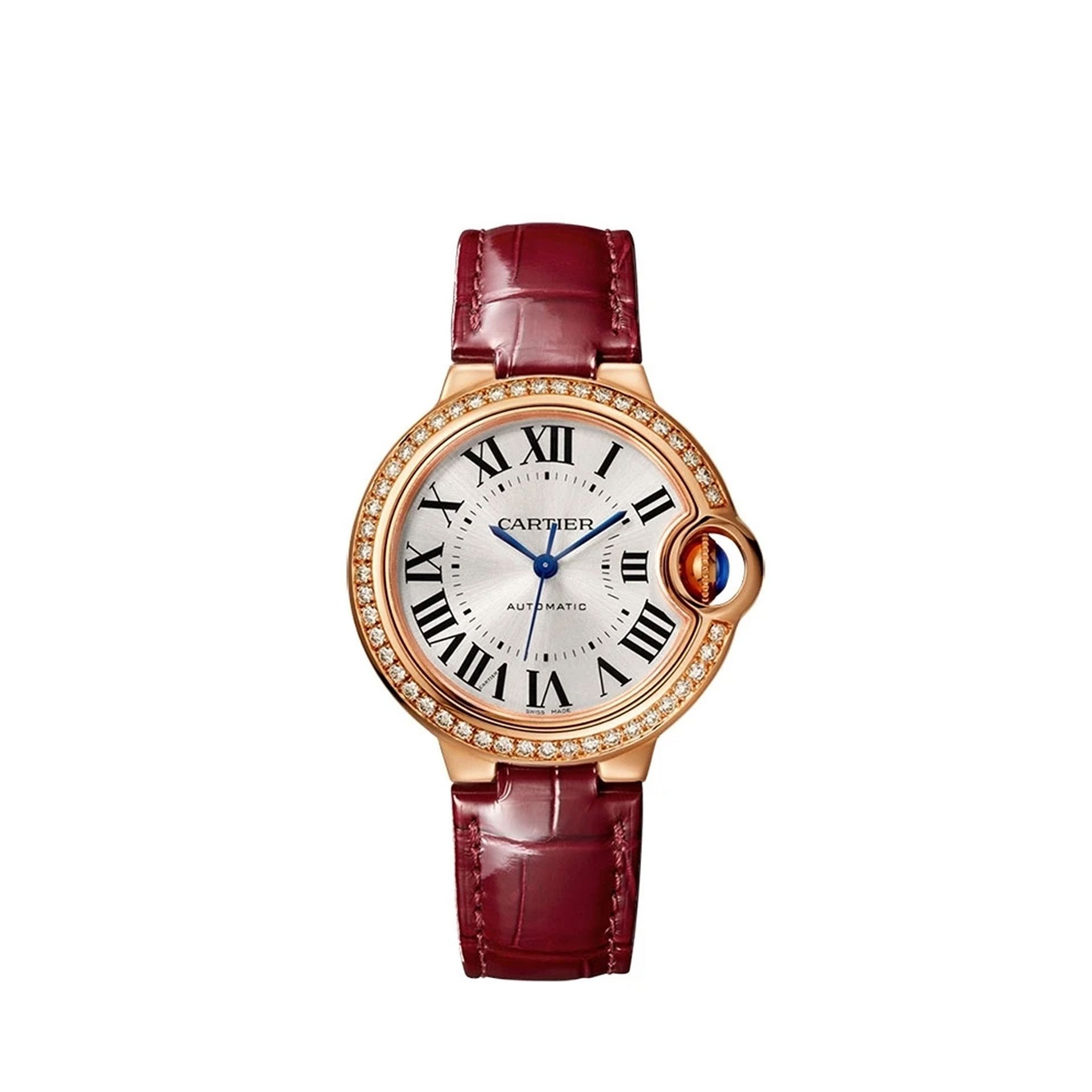 CARTIER Ballon Bleu De Cartier, Oro Rosa, Pelle, Diamanti 33 MM WJBB0033