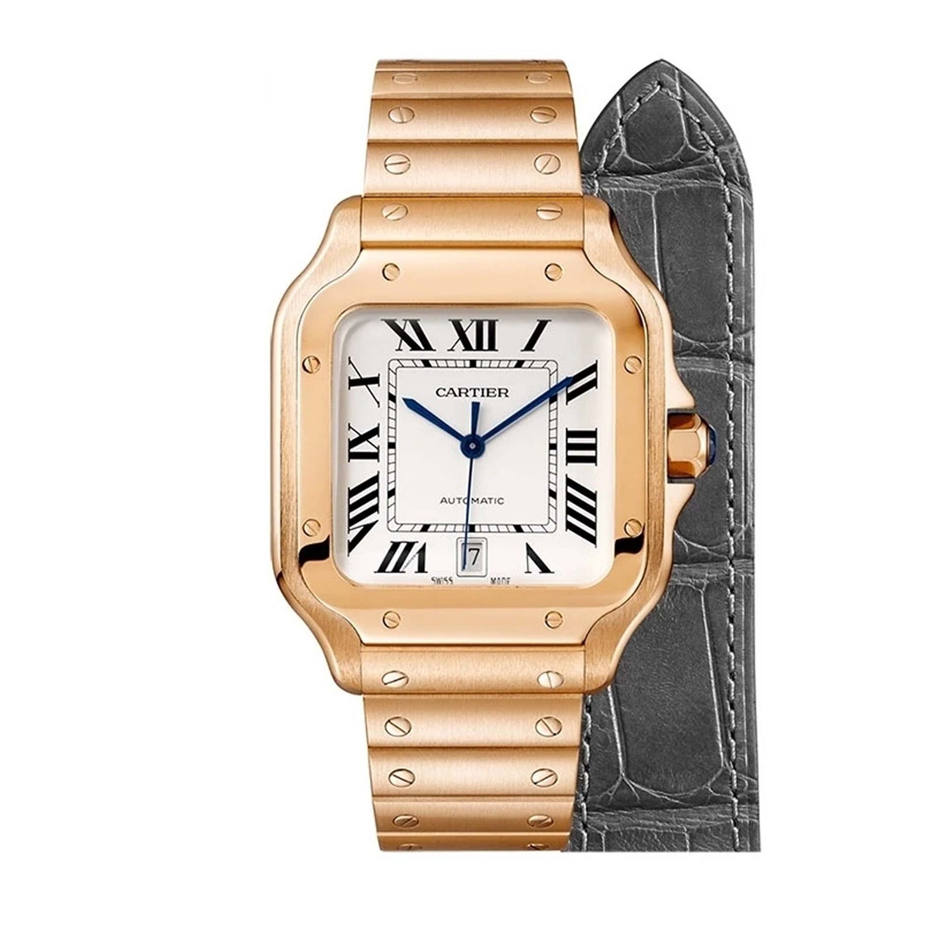 CARTIER Santos De Cartier Modello Grande, Oro Rosa 39,8 MM WGSA0018