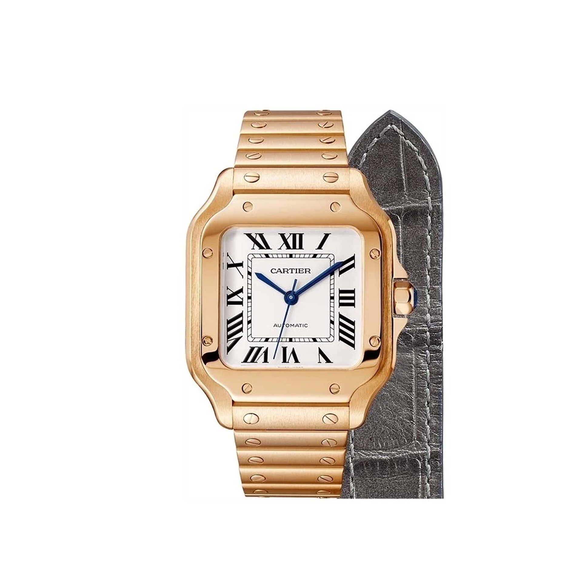 CARTIER Santos De Cartier Modello Medio, Oro Rosa 35,1  MM WGSA0031
