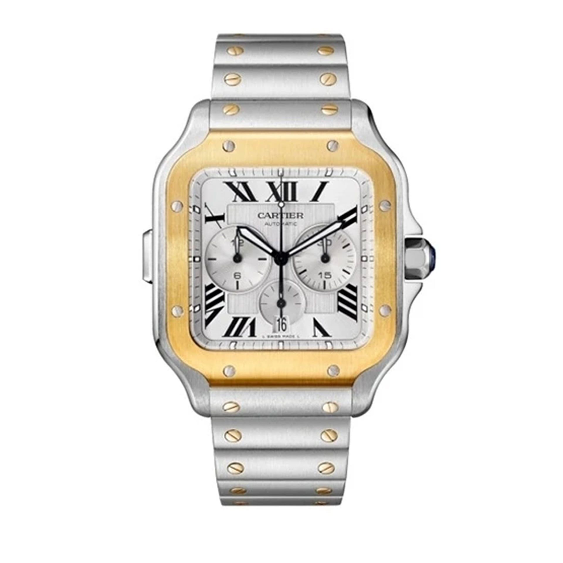 CARTIER Santos De Cartier Cronografo Modello Extra-Large, Oro e Acciaio 43,3 MM W2SA0008