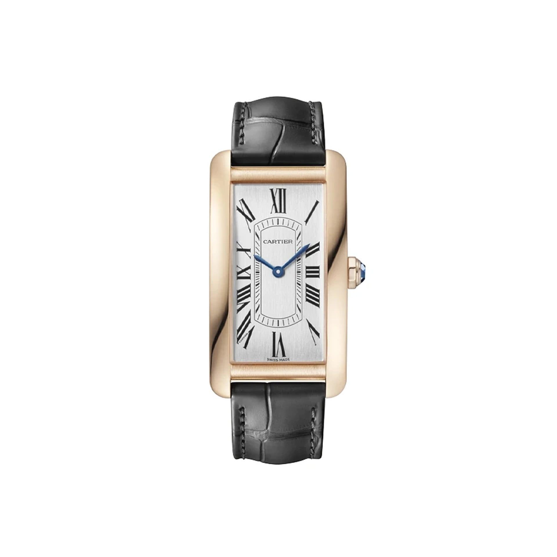 CARTIER Tank Américaine Modello Grande, Oro Rosa, Pelle 44.4 X 24.4 MM WGTA0134