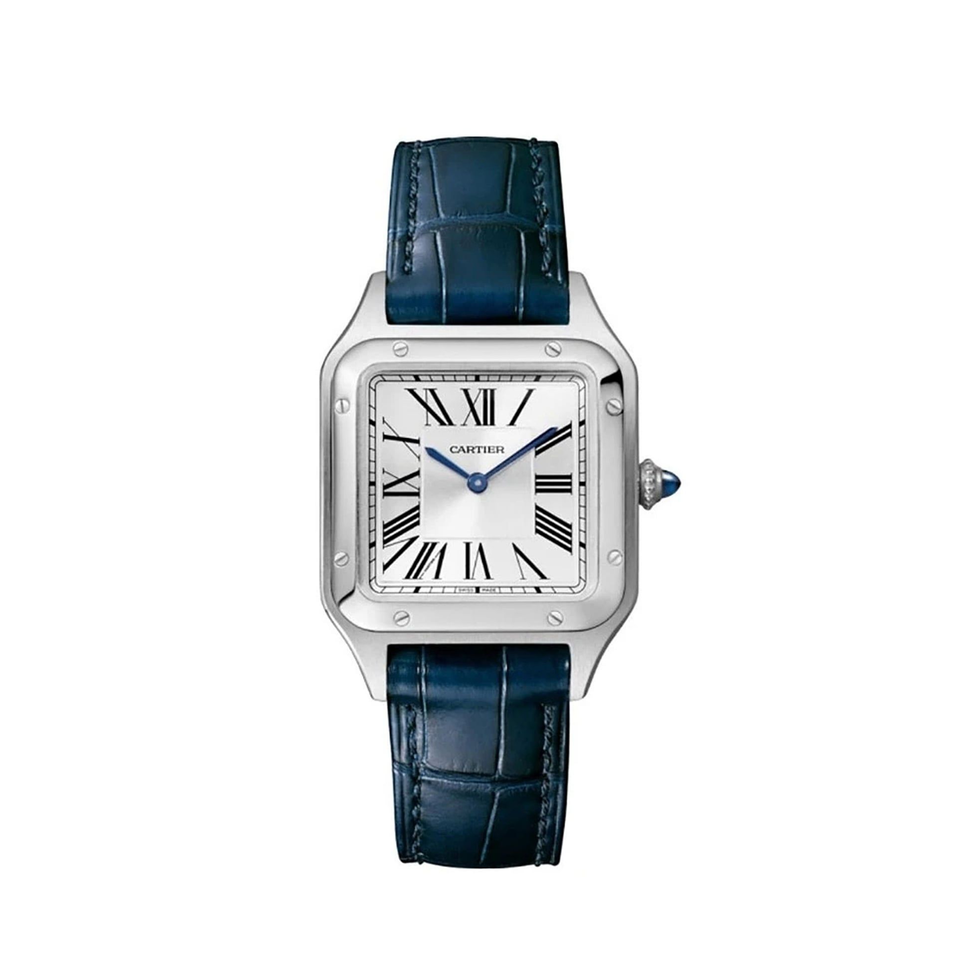 CARTIER Santos-Dumont Modello Piccolo, Acciaio, Pelle 38 X 27.5 MM WSSA0023