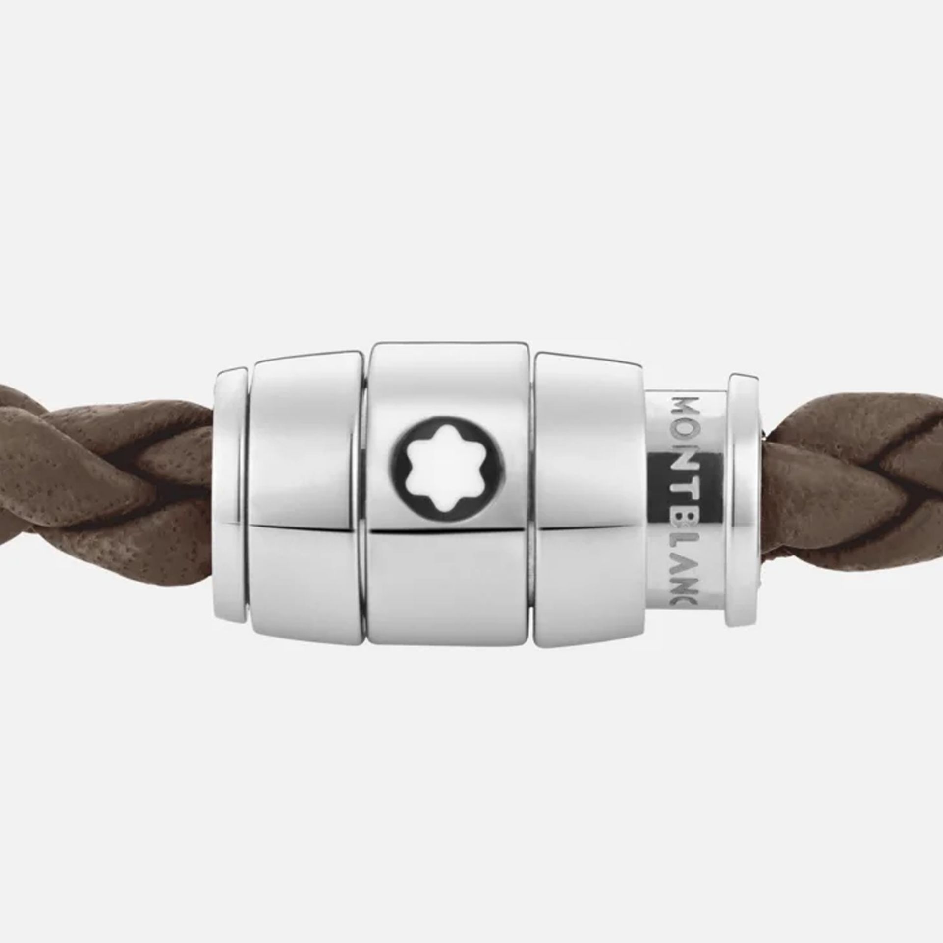 MONTBLANC Bracciale in Acciaio a 3 Anelli Meisterstück in Pelle Mastice  133153