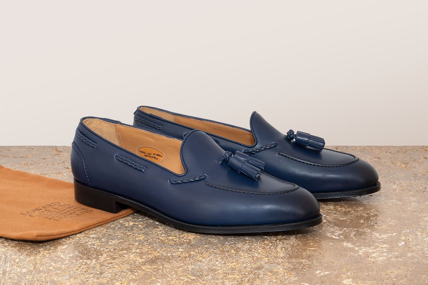 EDWARD GREEN Belgravia - Mocassino Con Nappine - Navy Antique  